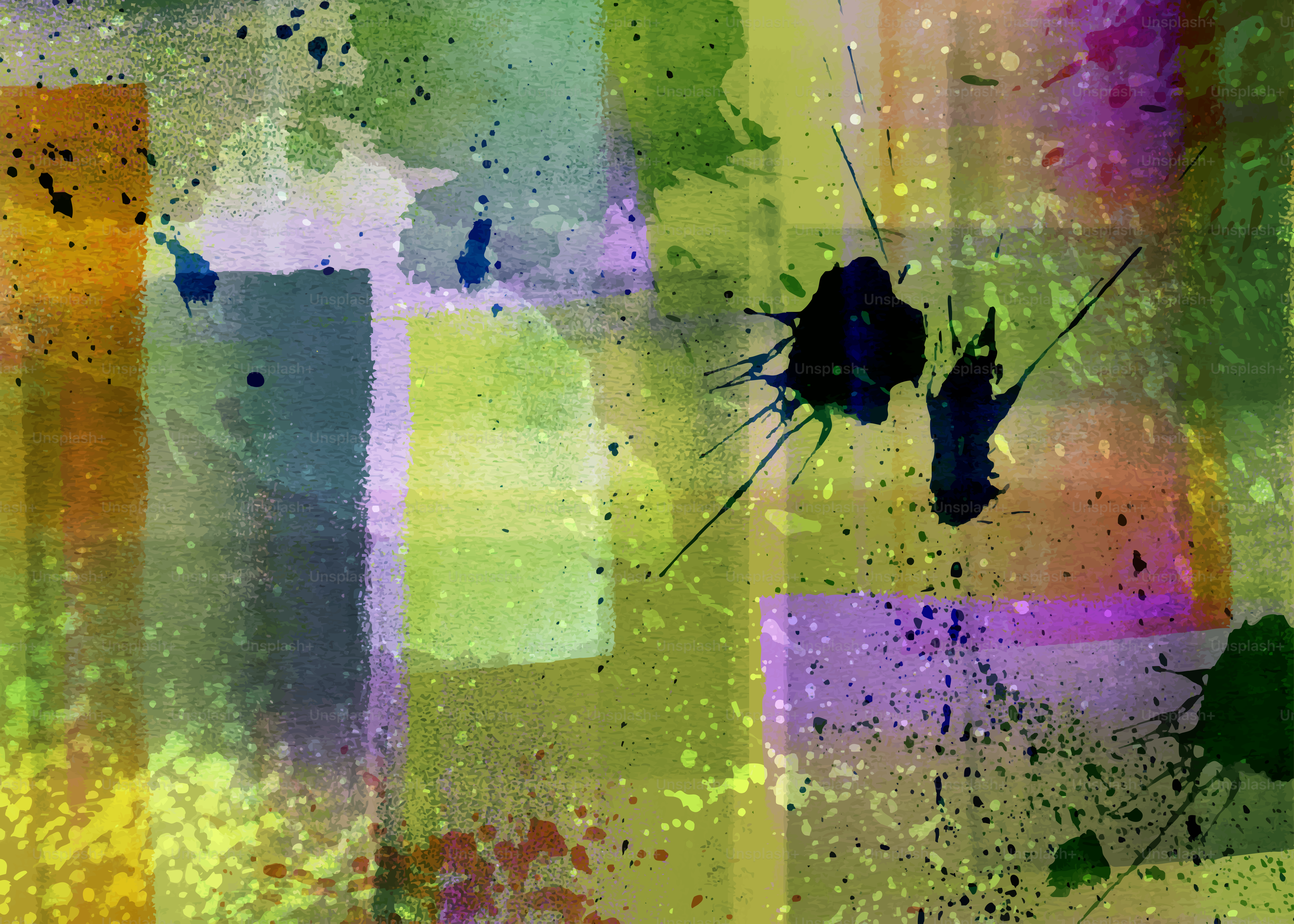 기하학적 도형이 들어간 추상적인 수채화 스플래시