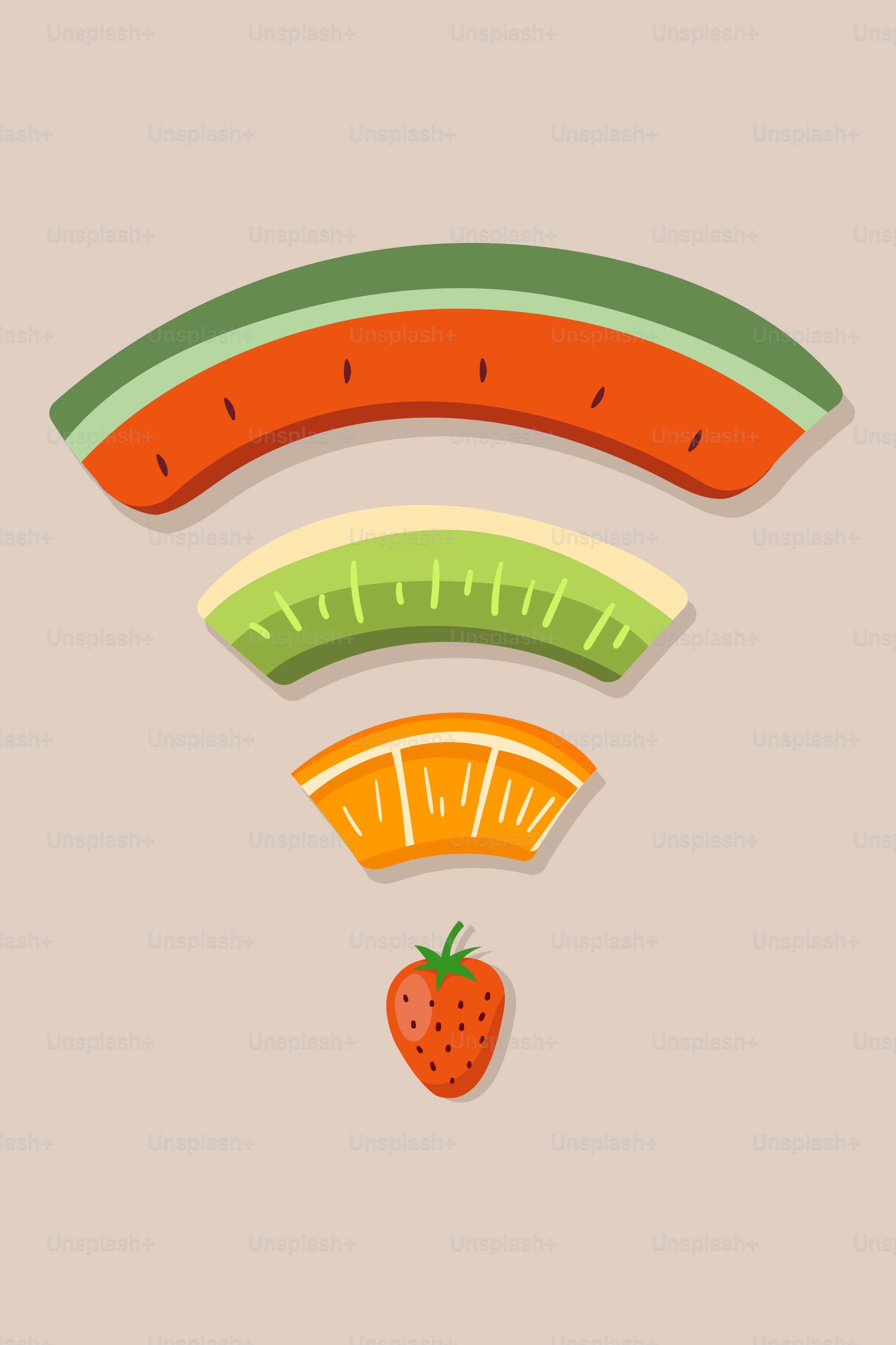 Fruity wifi signal with strawberry base strawberry base strawberry