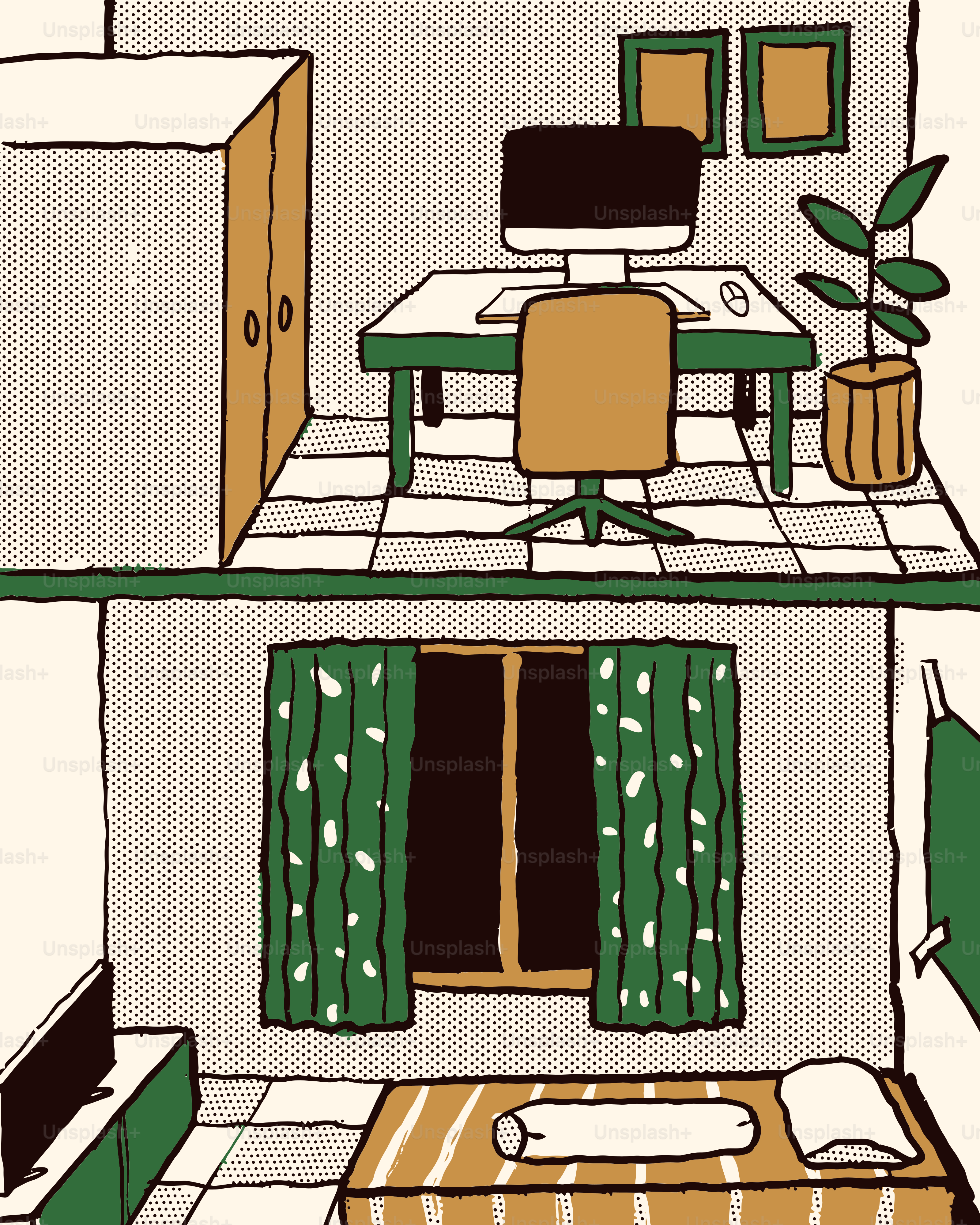 Cozy room with desk, bed, and window.