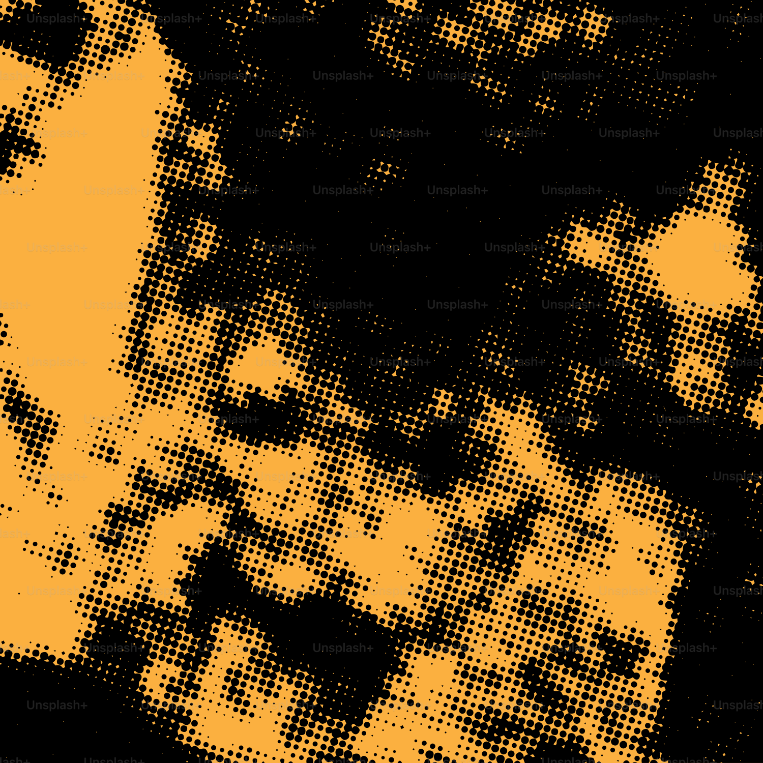Abstract orange and black halftone pattern