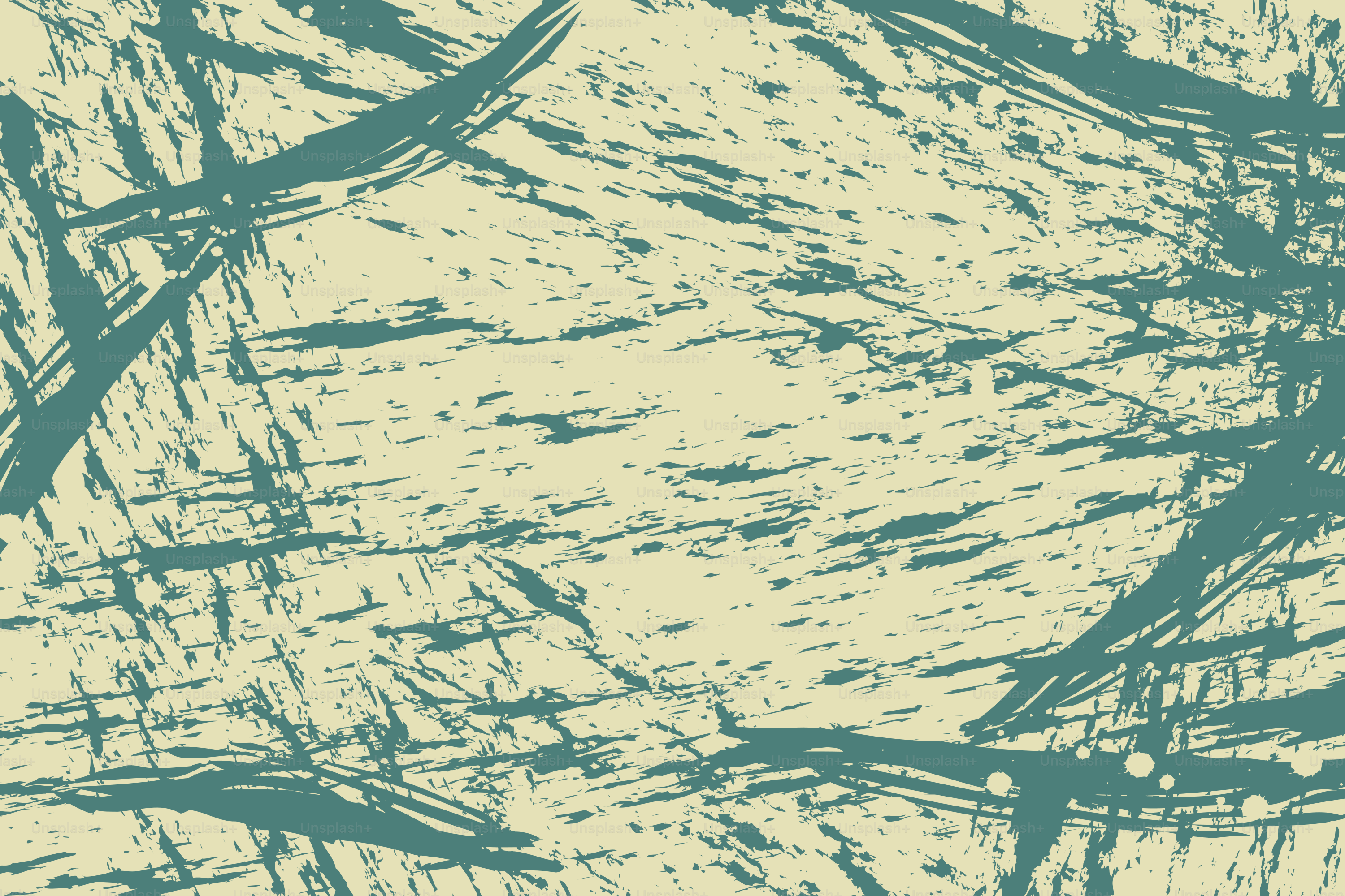 Abstract teal brush strokes on a textured cream background