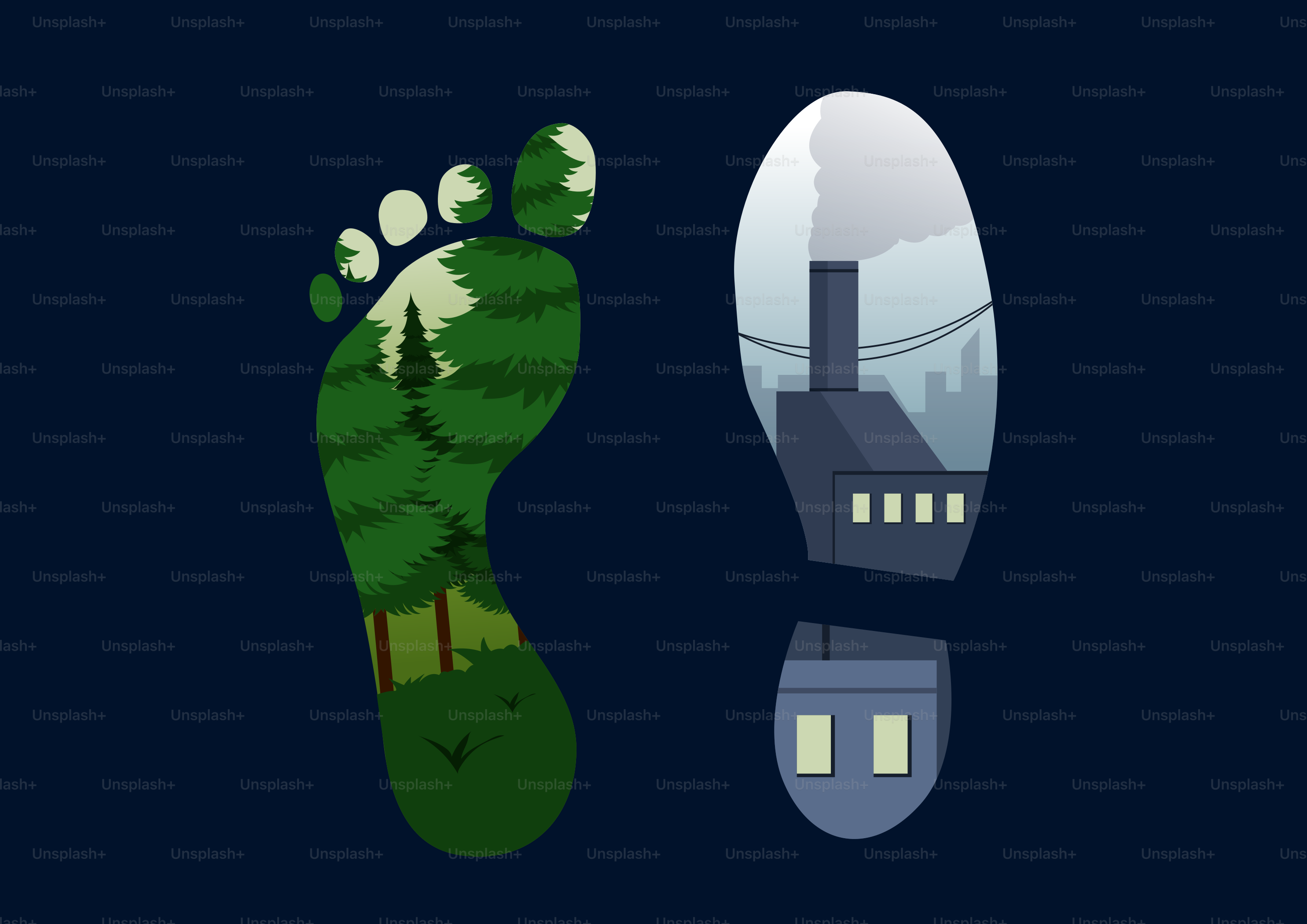 Footprint split between nature and industry