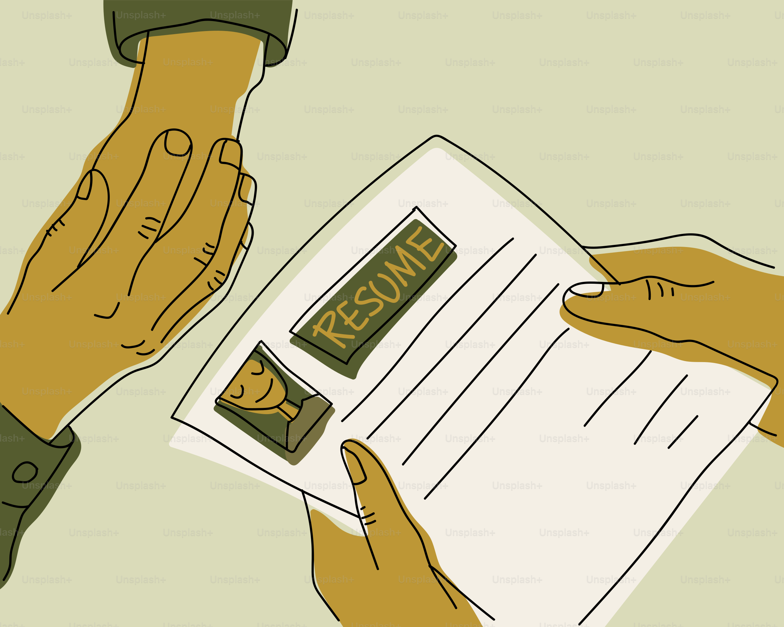 Einen Lebenslauf für ein Vorstellungsgespräch abgeben.