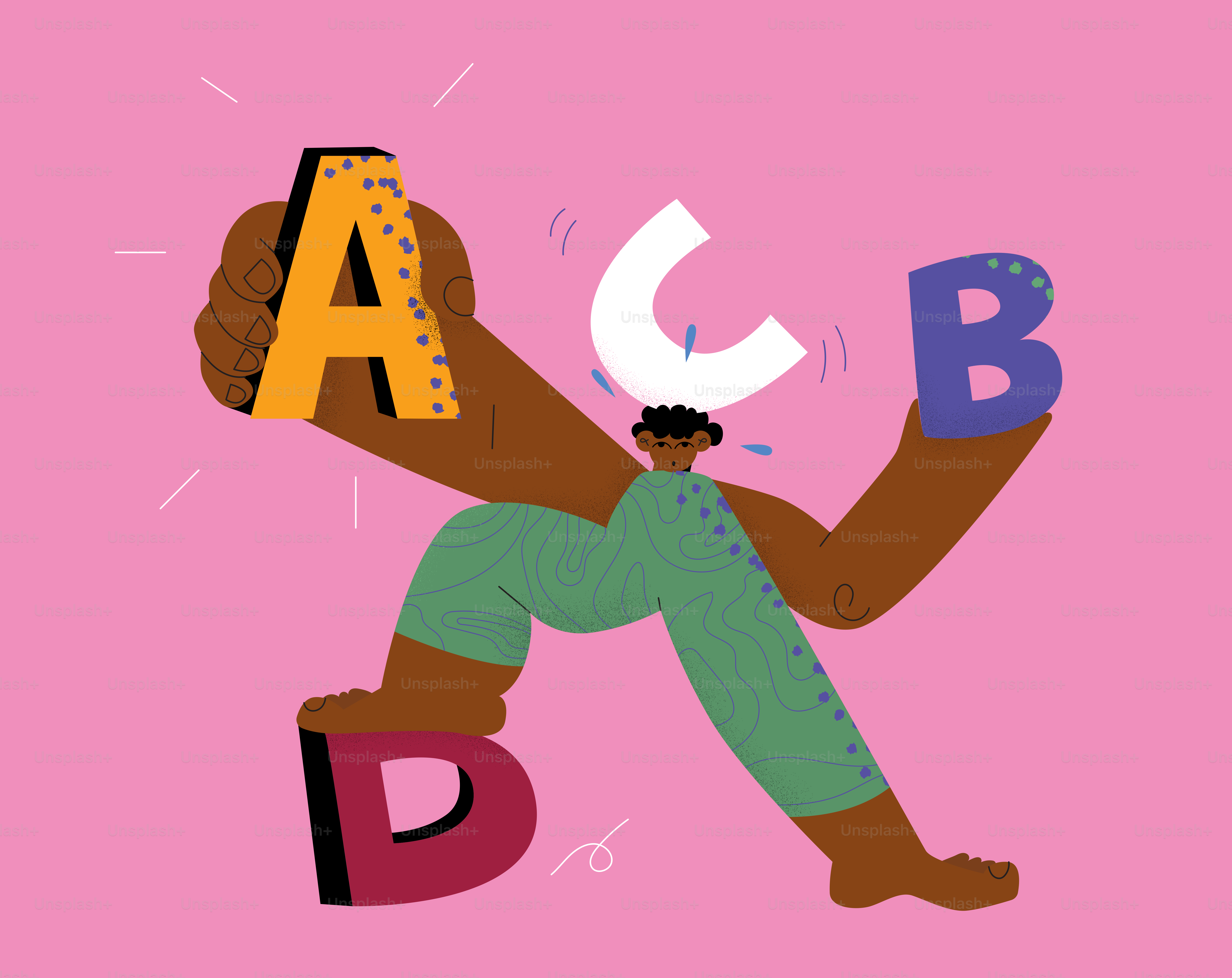 文字A、B、C、Dに苦労している人。