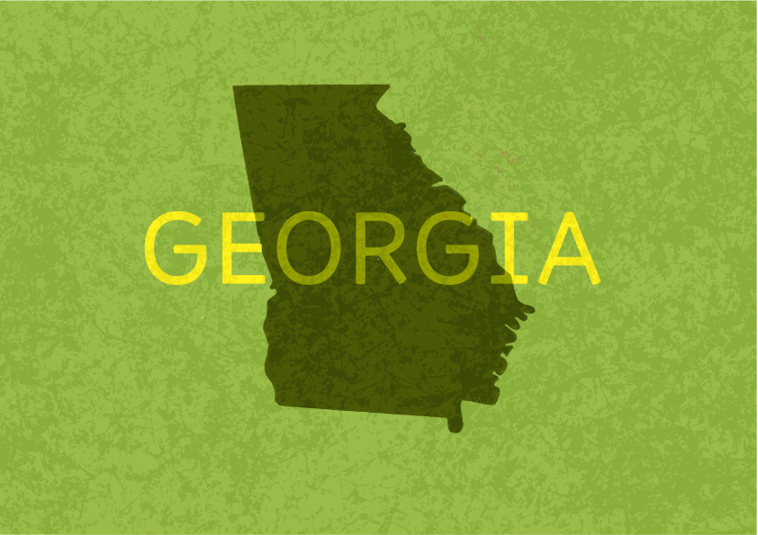 Contour de Georgia avec le mot georgia superposé