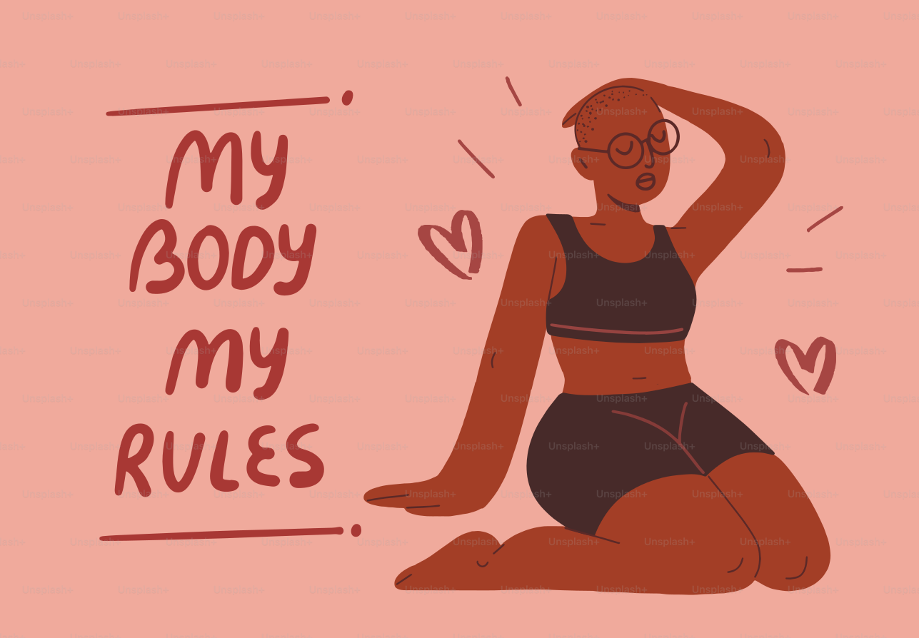 「my body my rules」というテキストを送る人