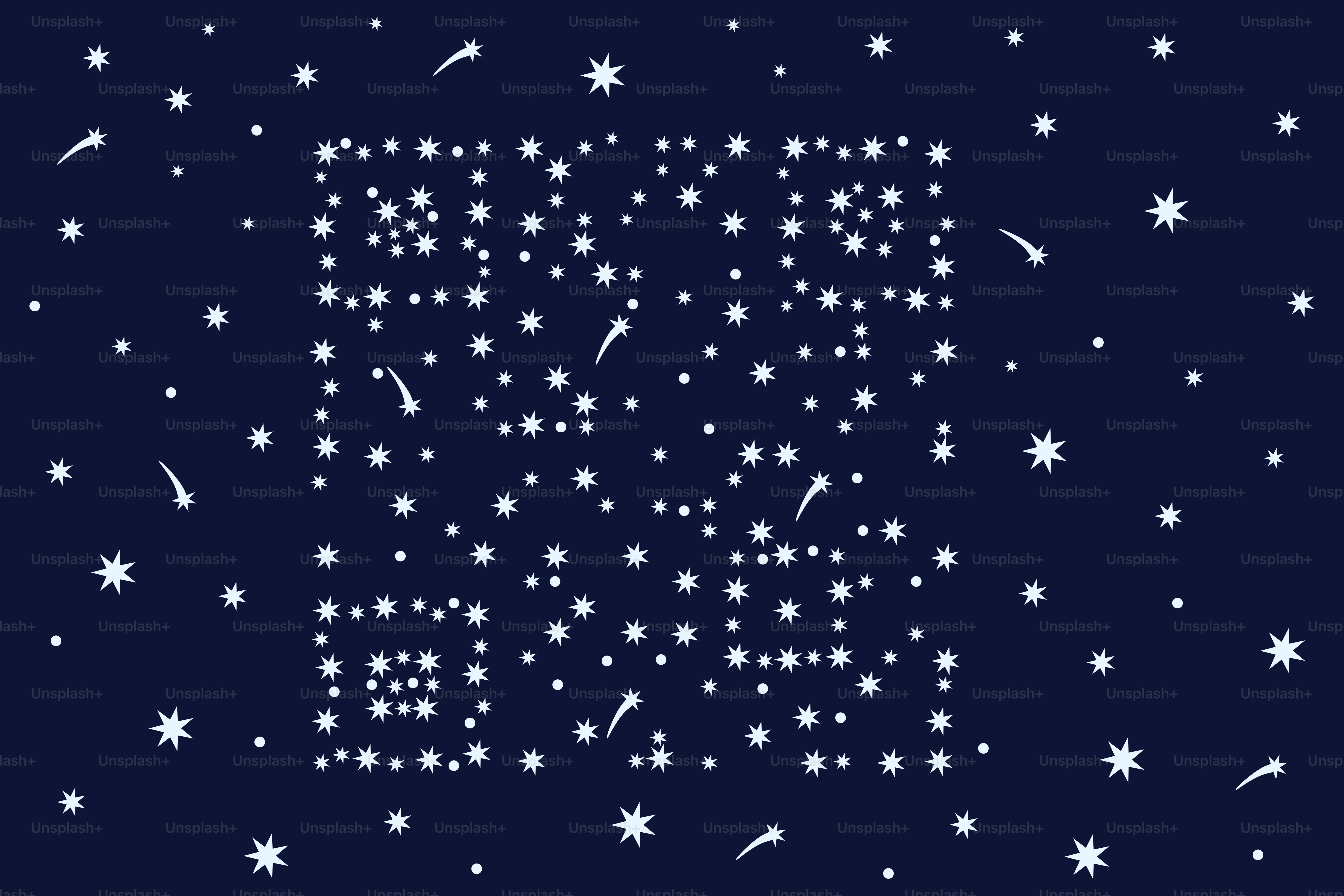 A qr code made of stars on a dark background