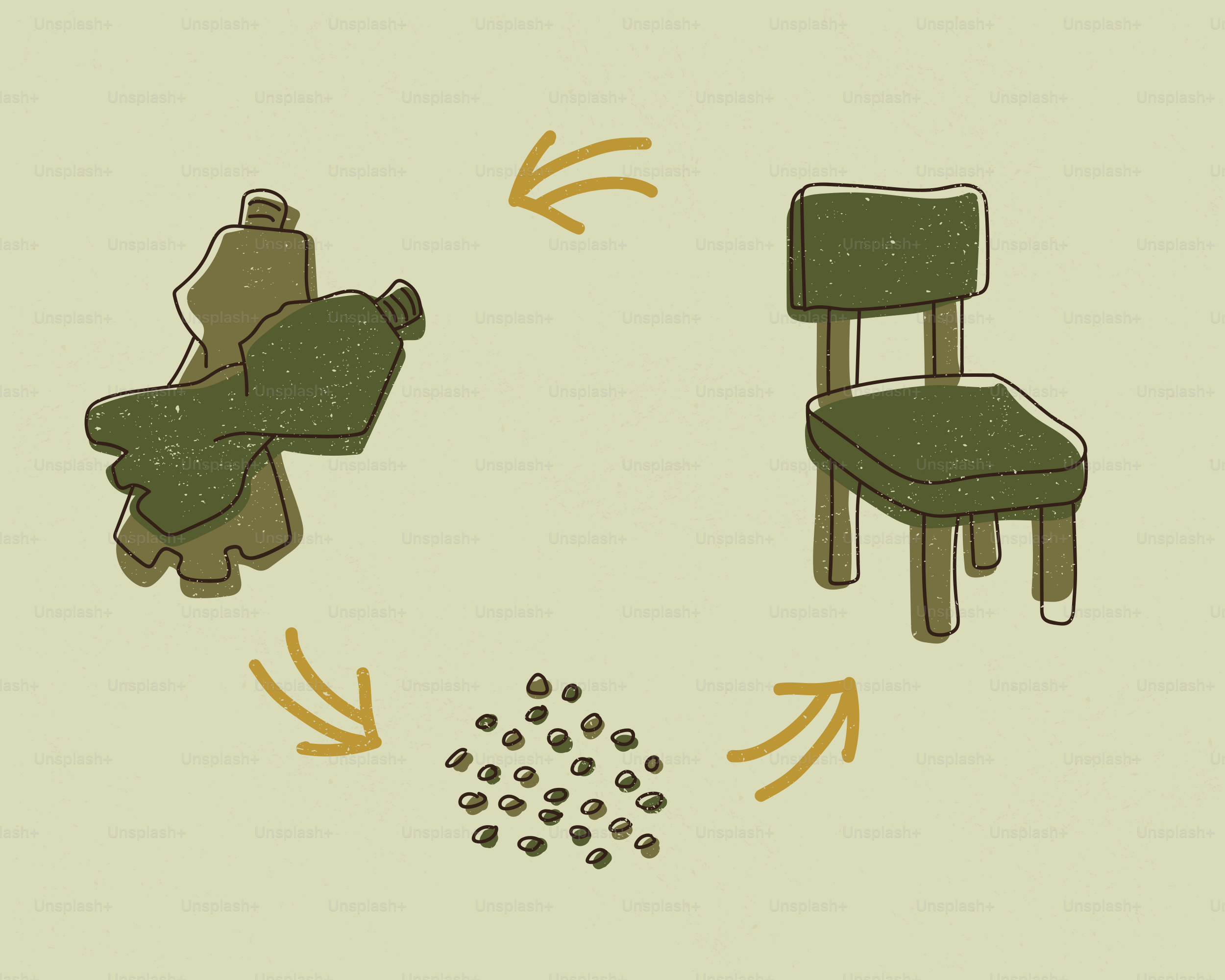 Recycling plastic bottles into a chair