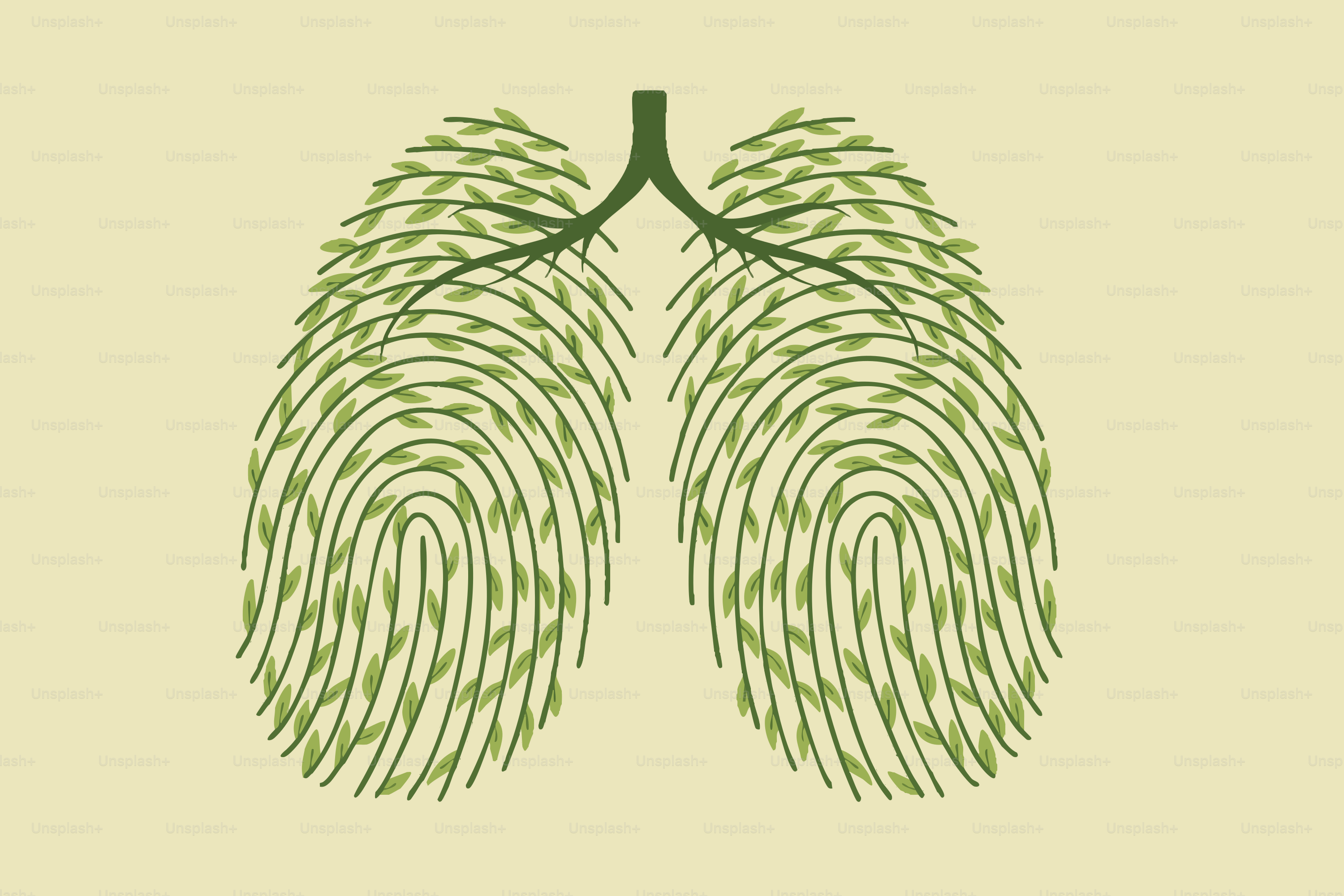Lungs formed from fingerprint and plant patterns