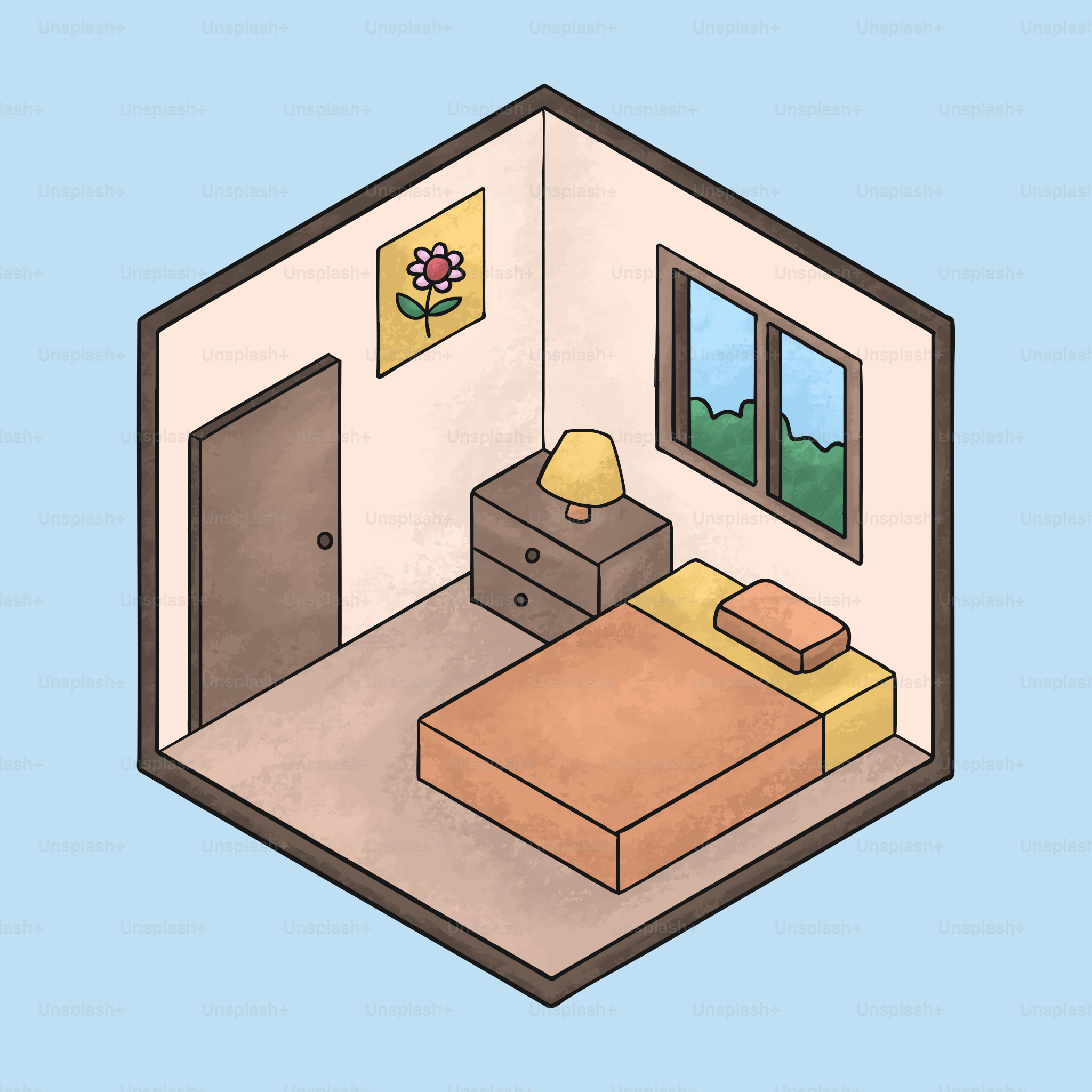 Cozy bedroom with a bed and window