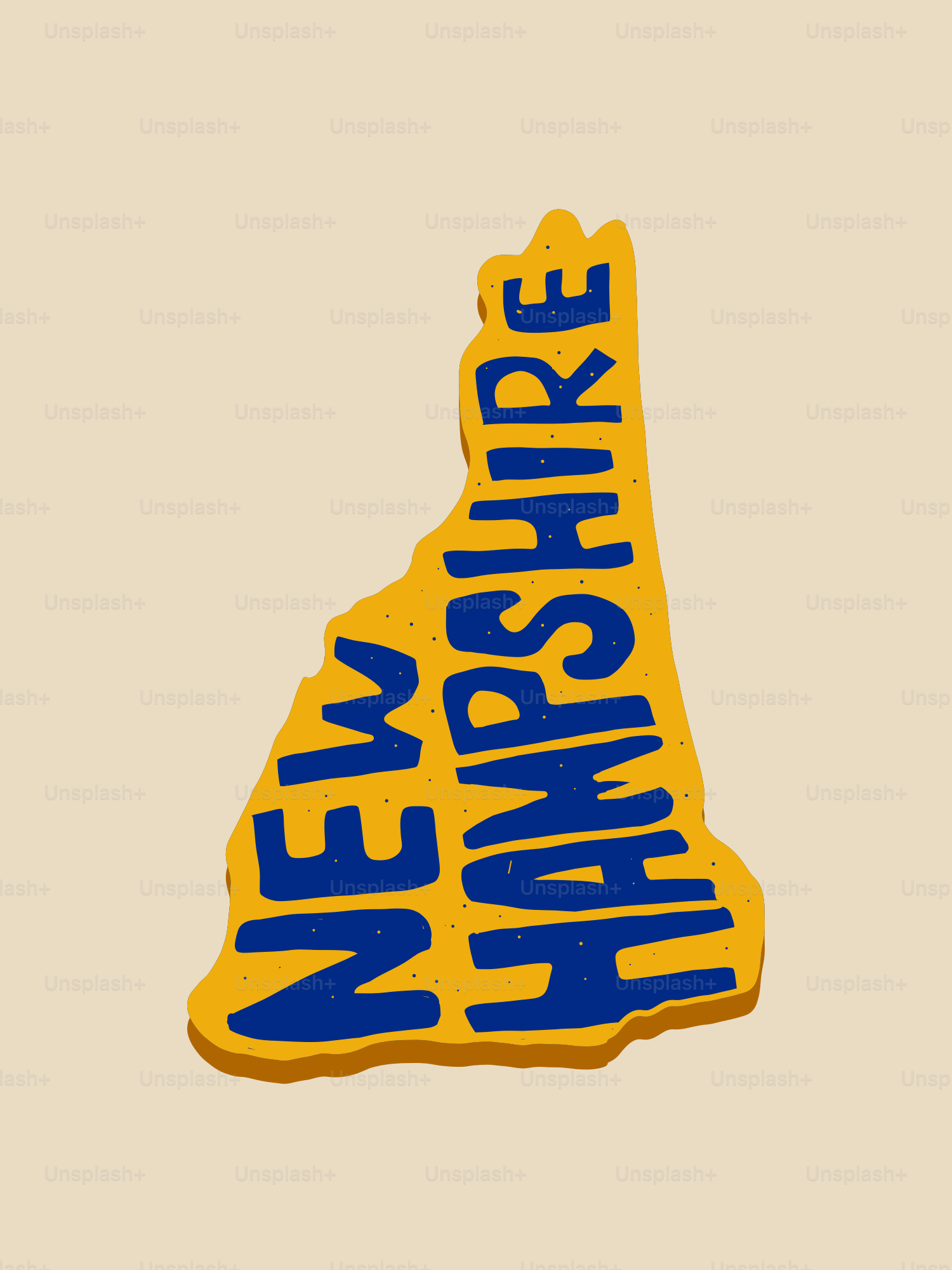 New hampshire state outline with text inside