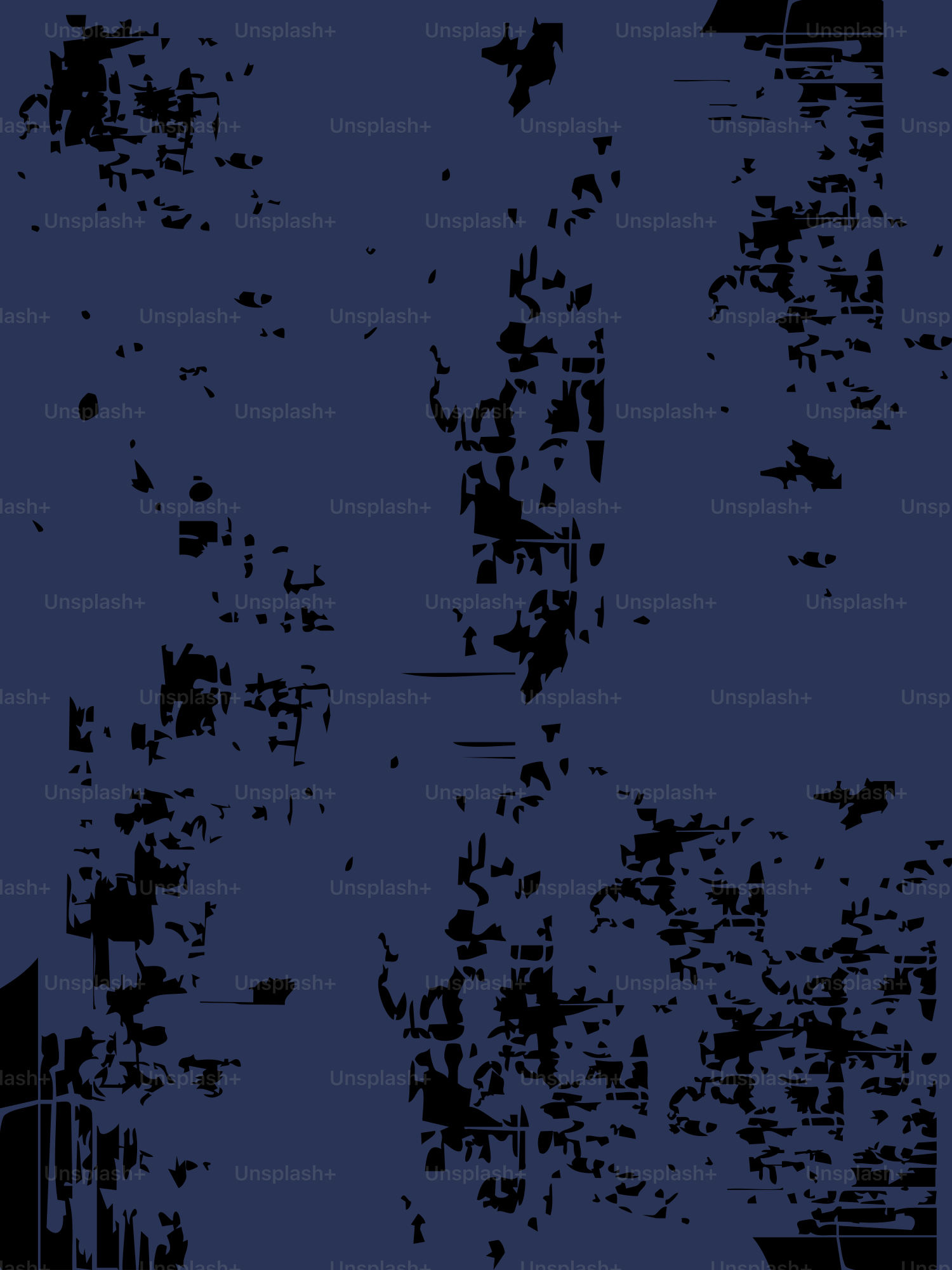 Dunkelblauer Hintergrund mit abstrakter, schwarzer, belasteter Textur.