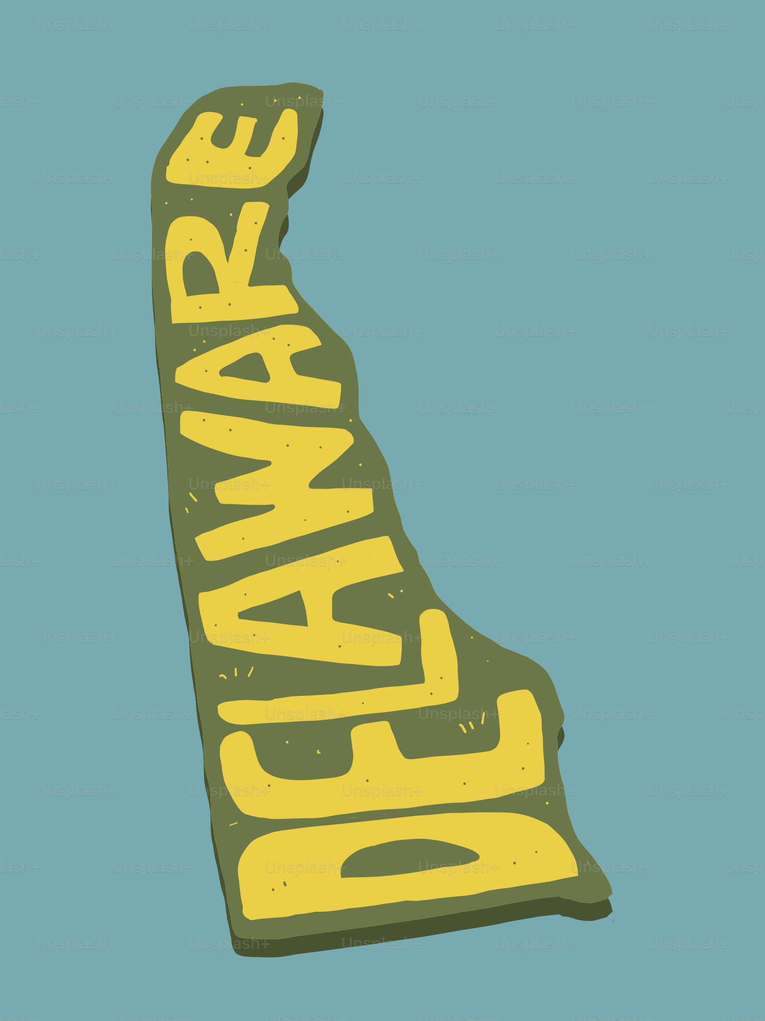 El estado de Delaware con su nombre escrito en su interior