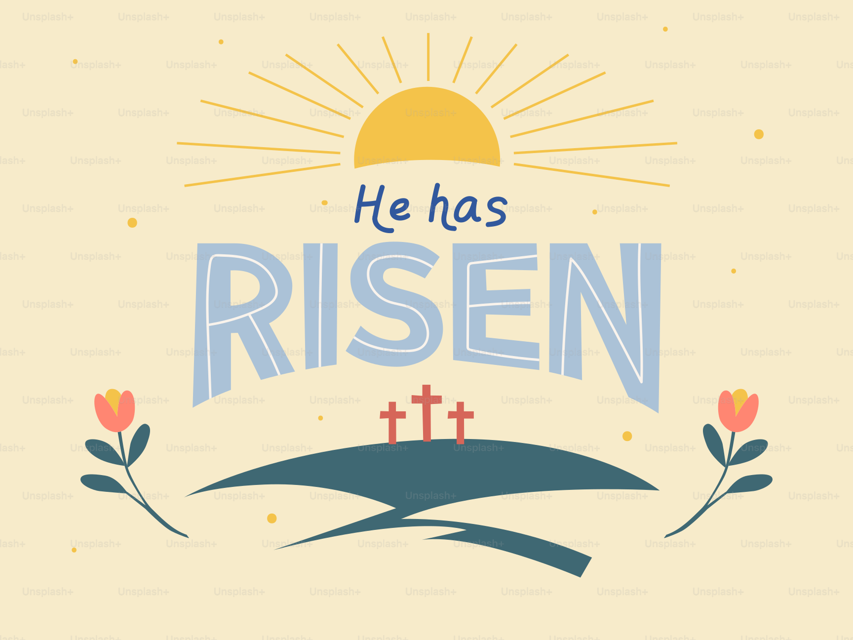 Ha salito il testo con tre croci su una collina.