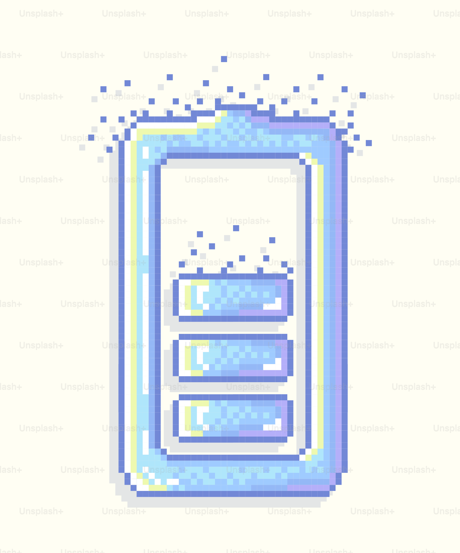 Pixelgrafik eines Ikons mit niedrigem Akku