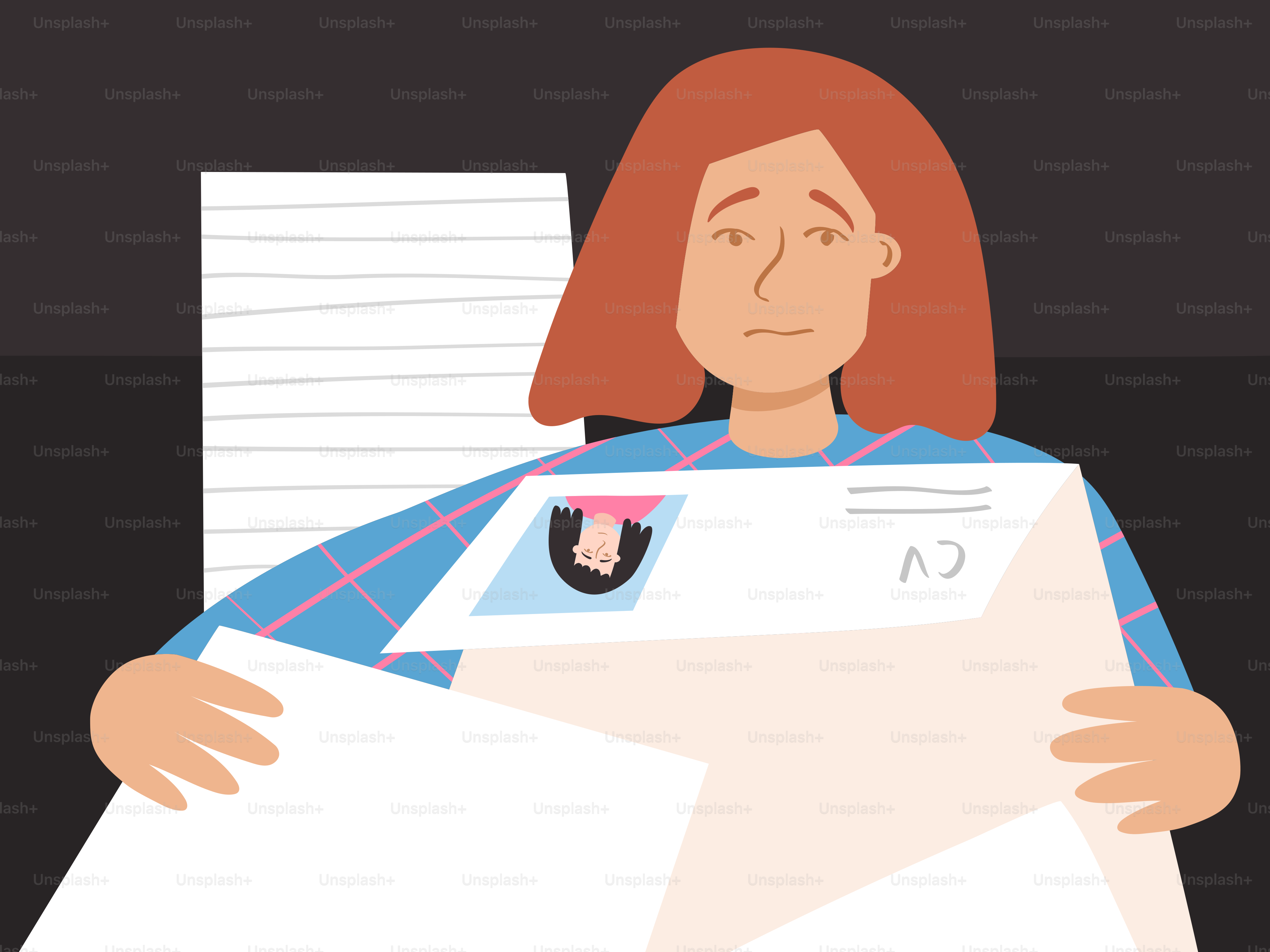 Femme tenant un CV avec une expression triste