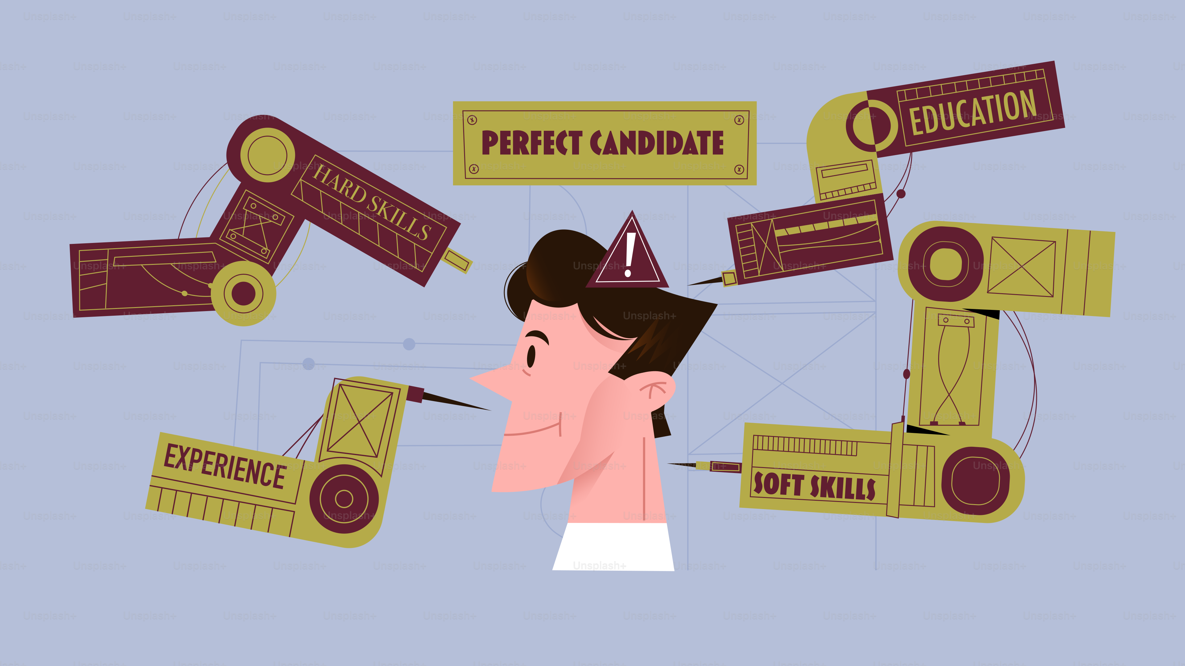 Los brazos robóticos forman a un candidato perfecto con experiencia y formación.