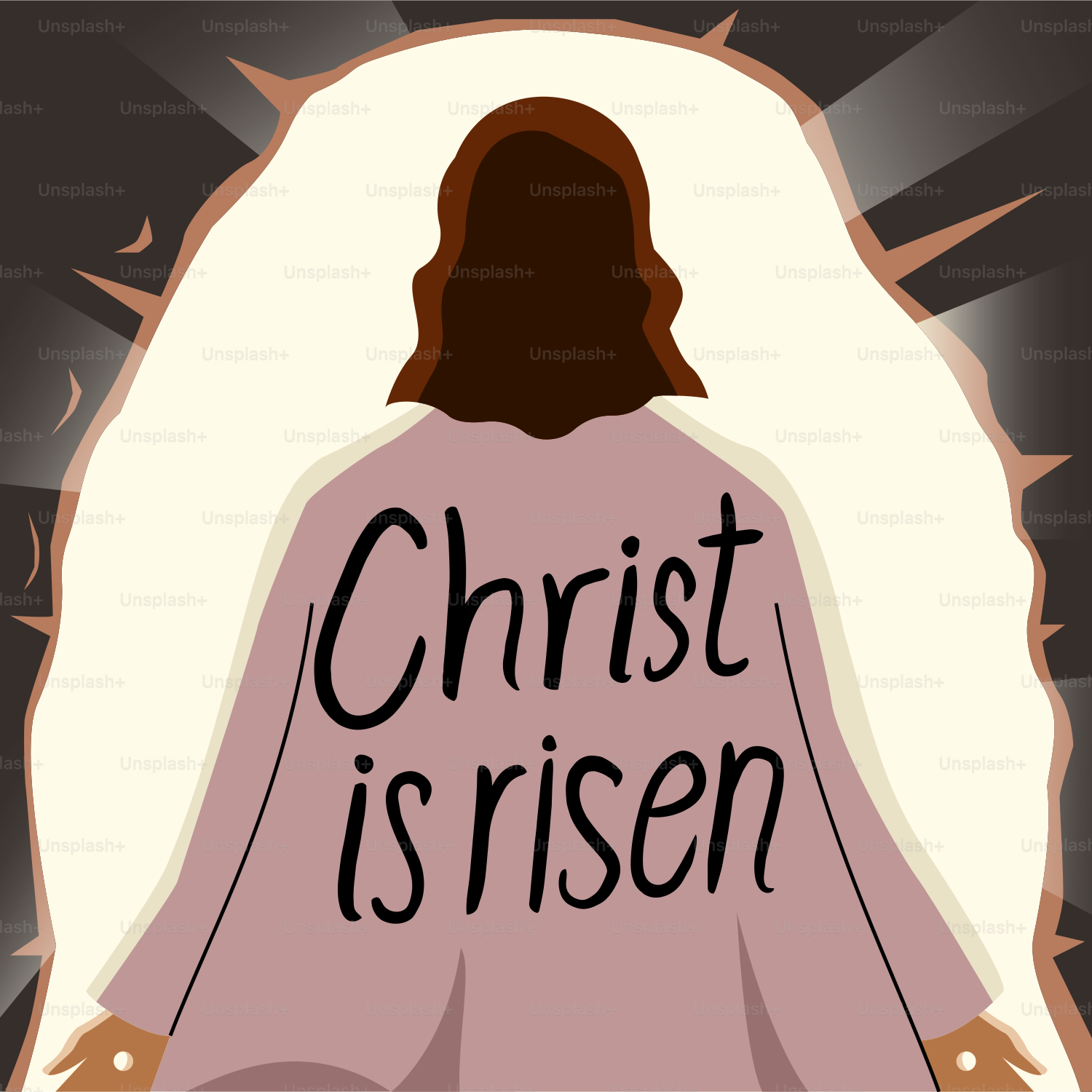 Gesù con "Cristo è risorto" sulla sua veste