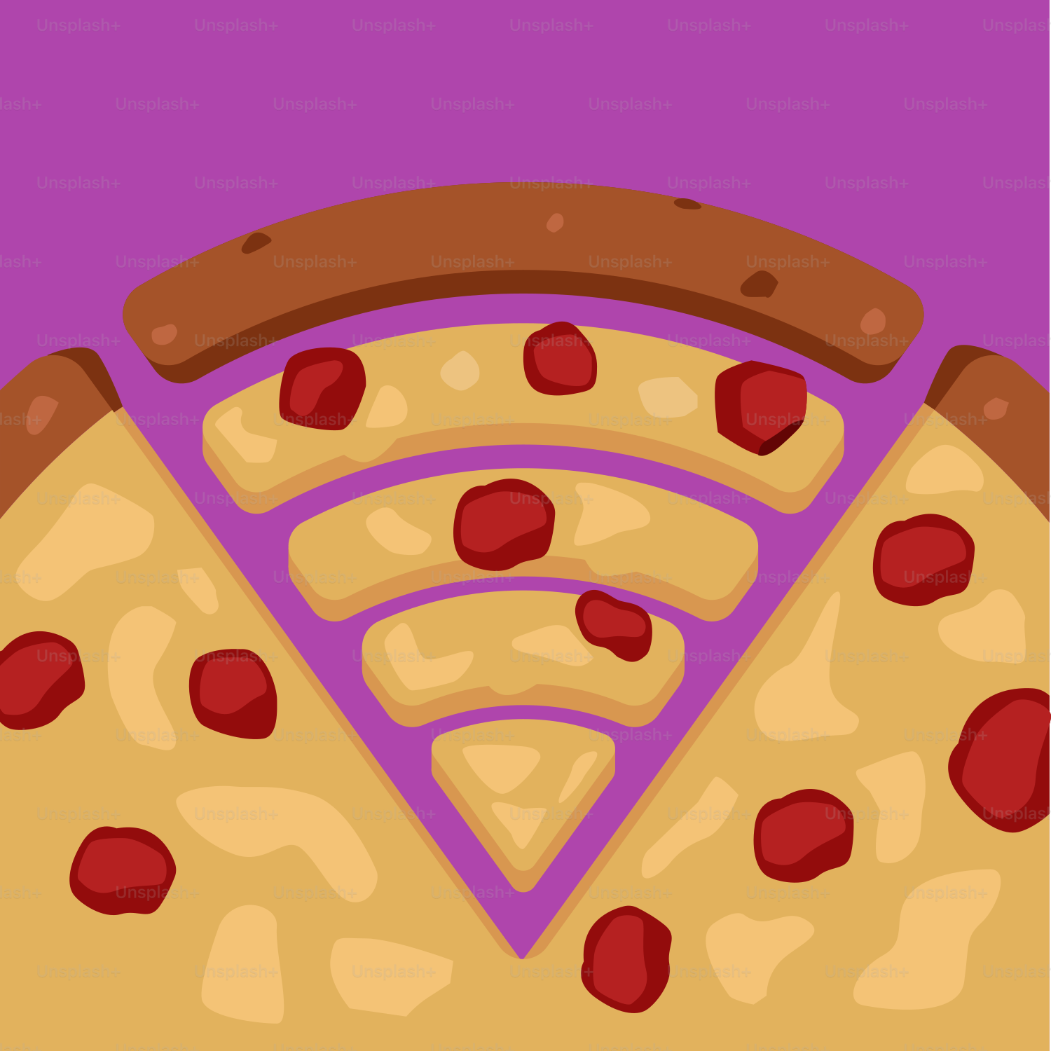 Fette di pizza che formano un simbolo wi-fi