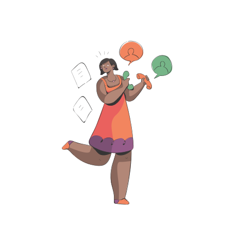 Woman juggling tasks with a calendar and clock vector – Illustration ...