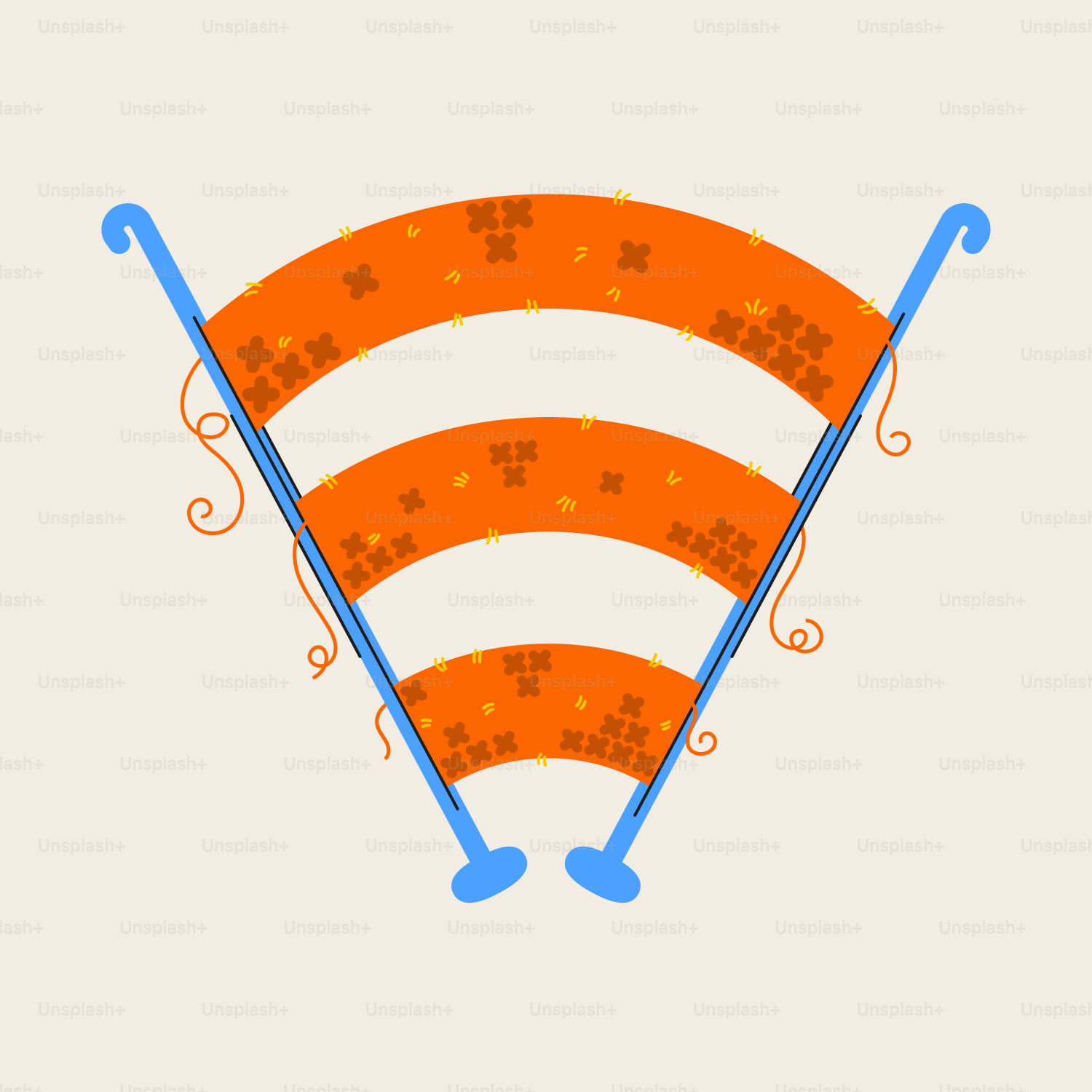Knitting needles and yarn form a wifi symbol.