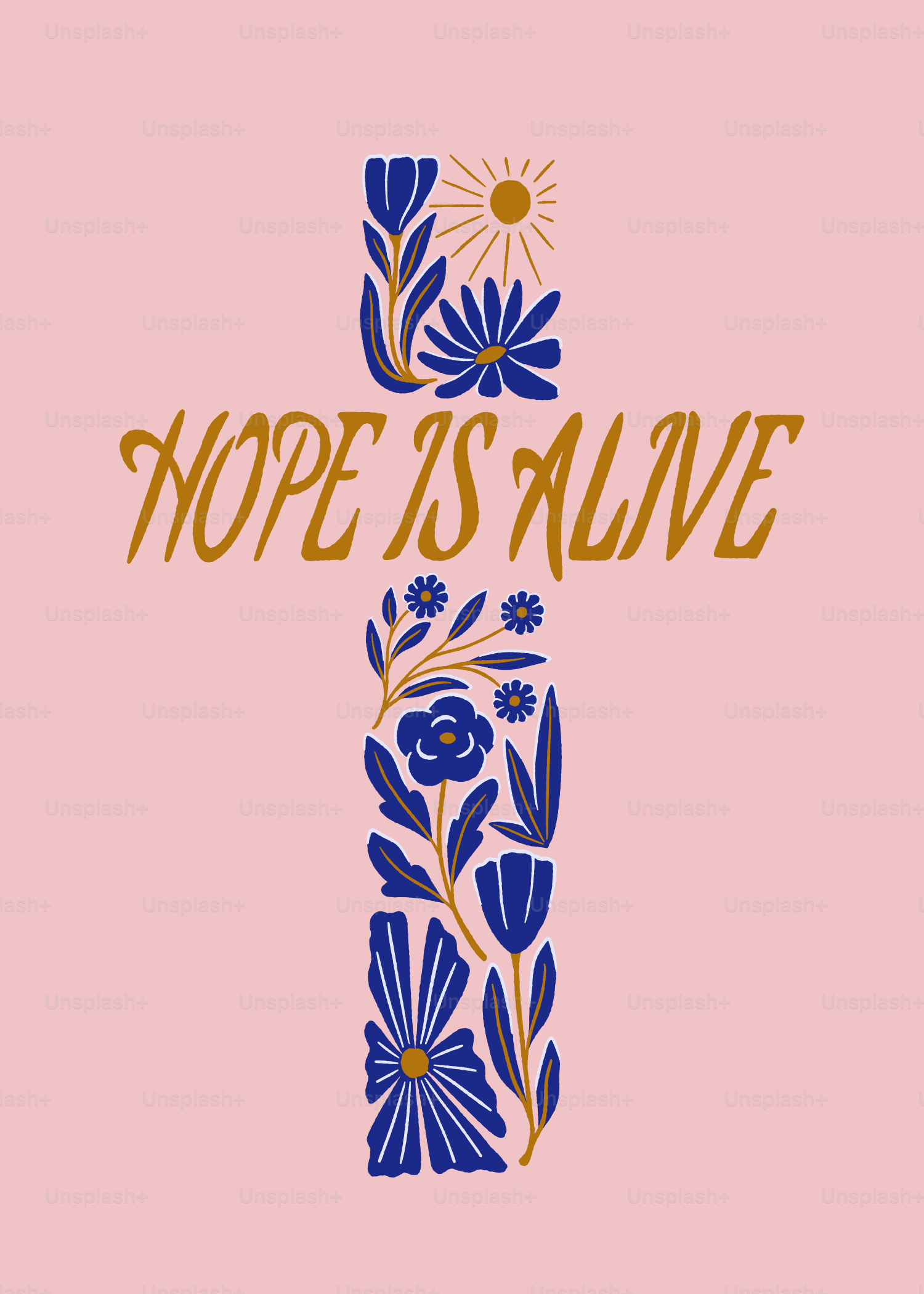 Incrocio con design floreale e testo "la speranza è viva".