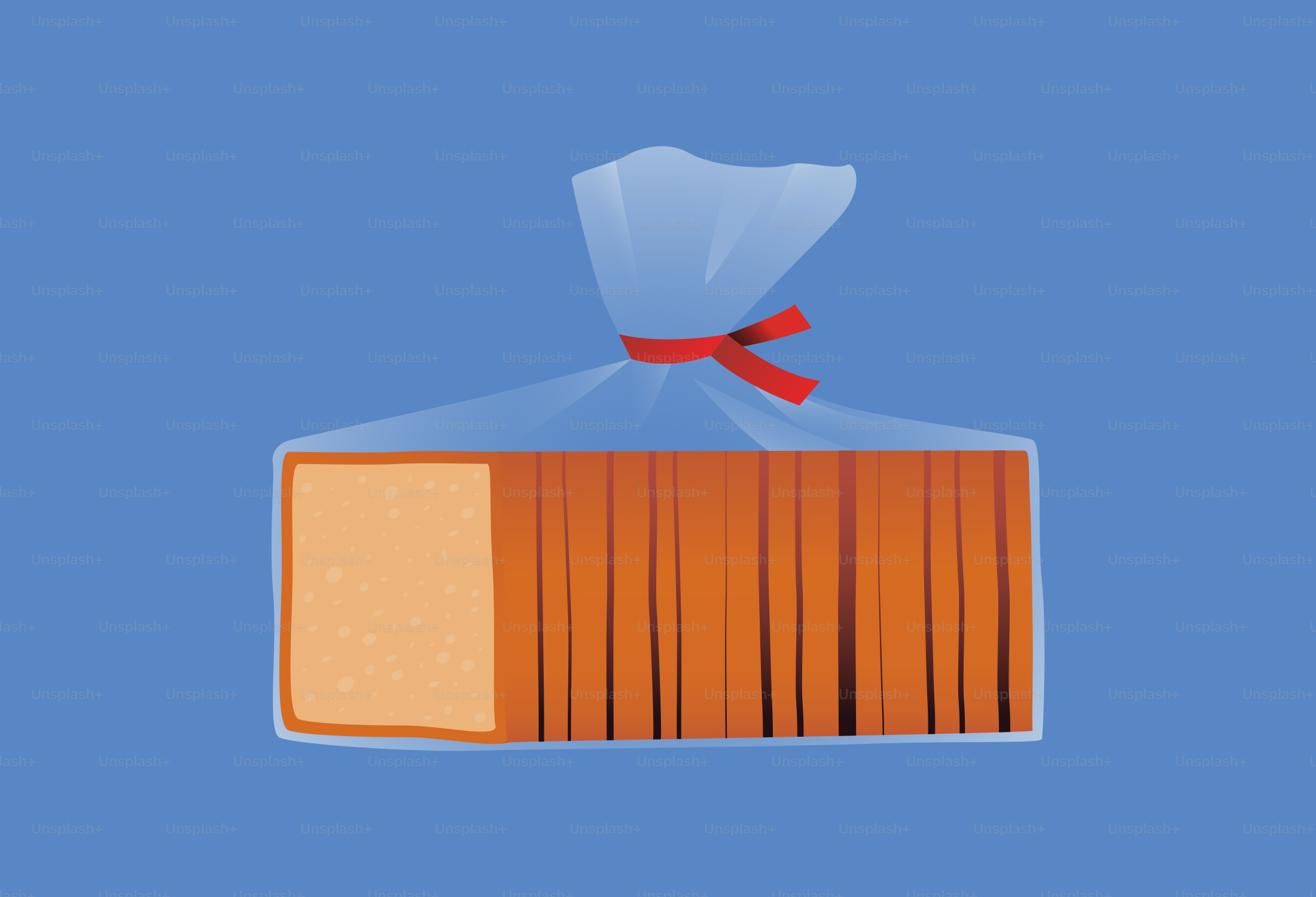 Loaf of sliced bread in a plastic bag.