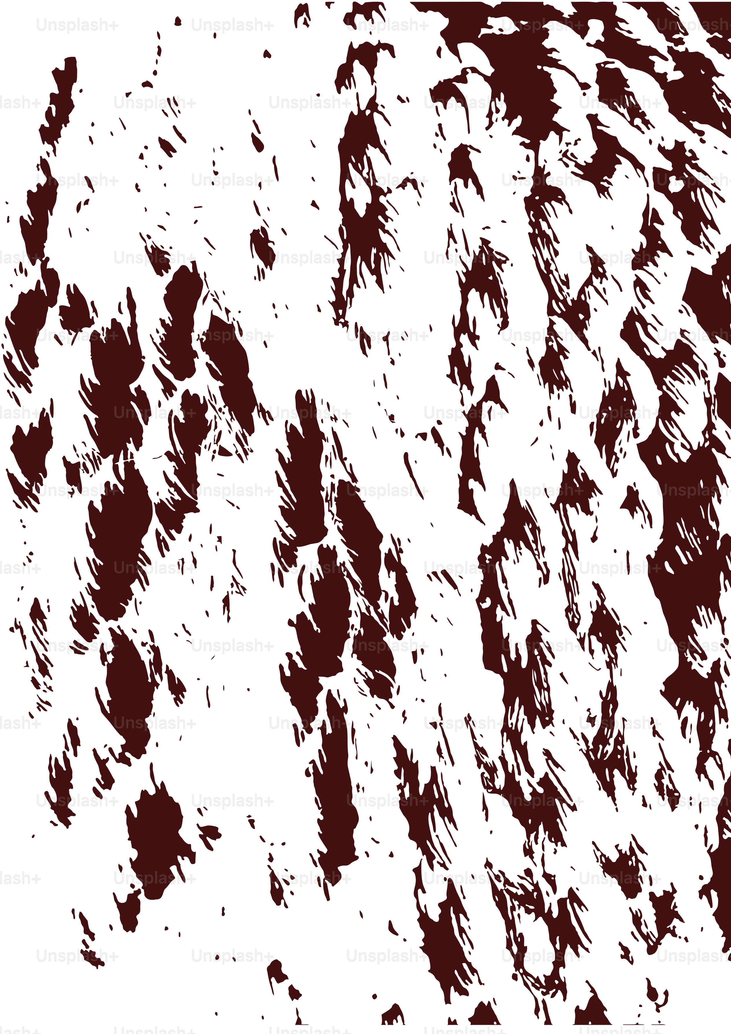 Abstraktes Muster dunkelbrauner Pinselstriche auf weißem