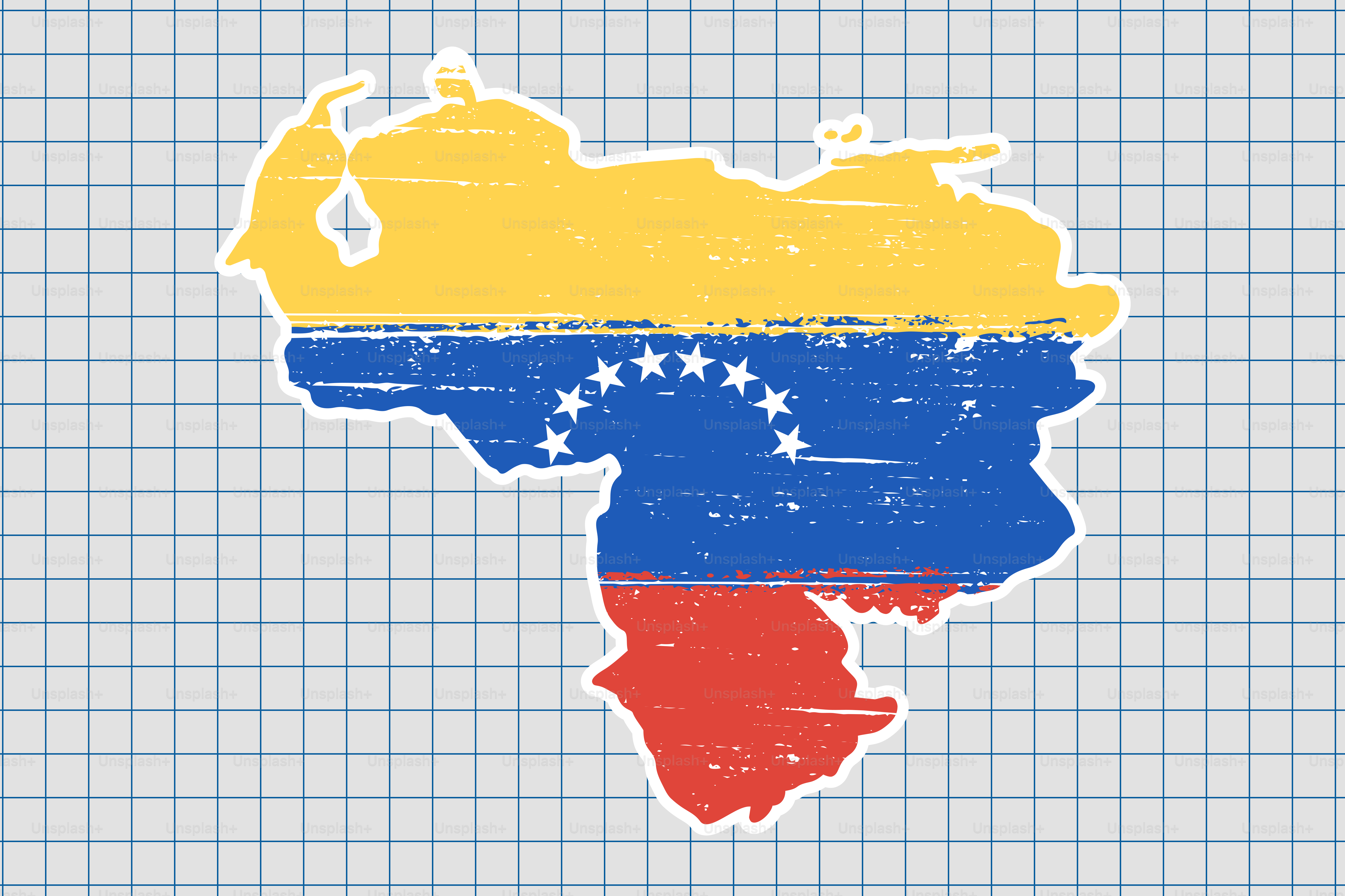 Map of venezuela with its flag