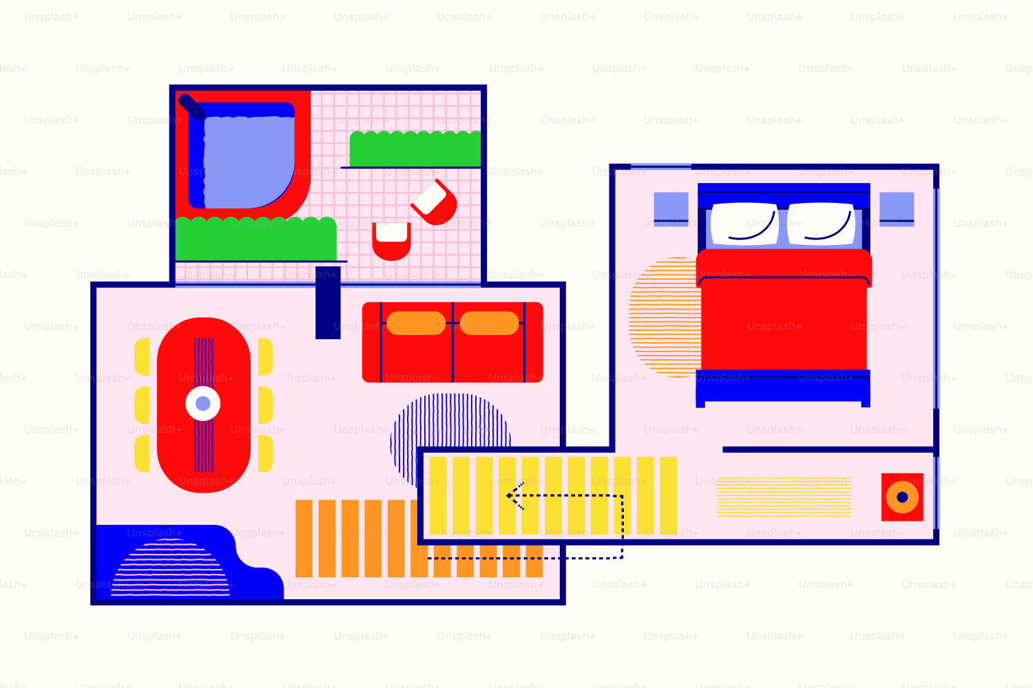 Colorful abstract floor plan of rooms vector – Architecture Image on ...
