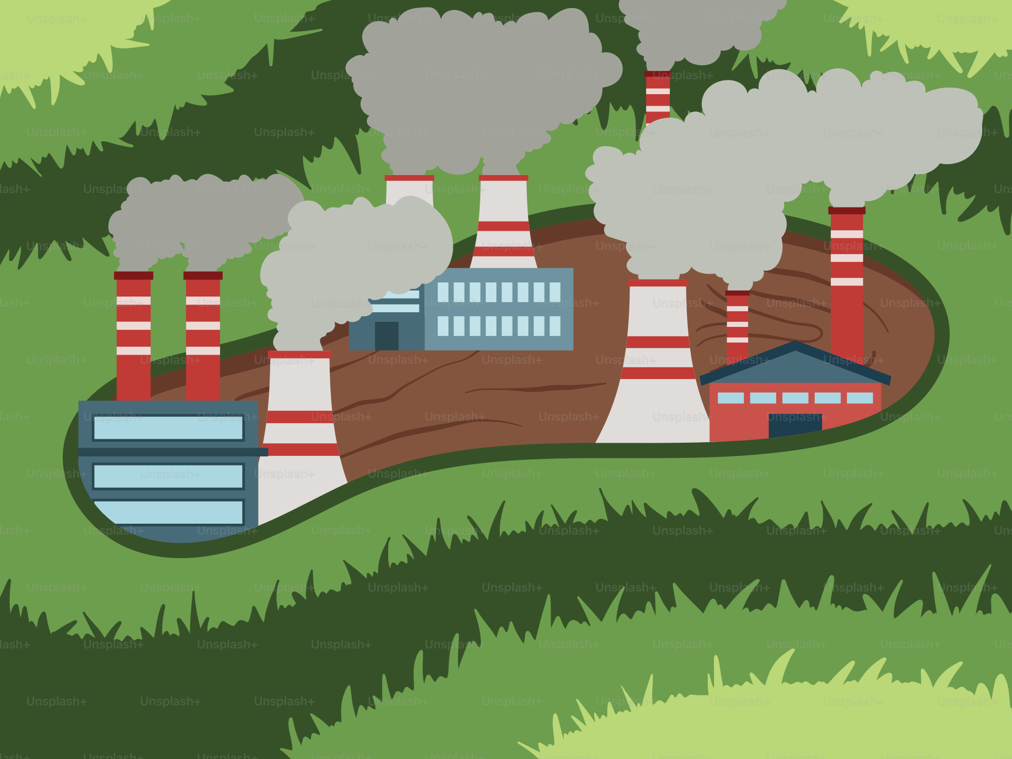 Industriefabrik, die Rauch in die Luft abgibt