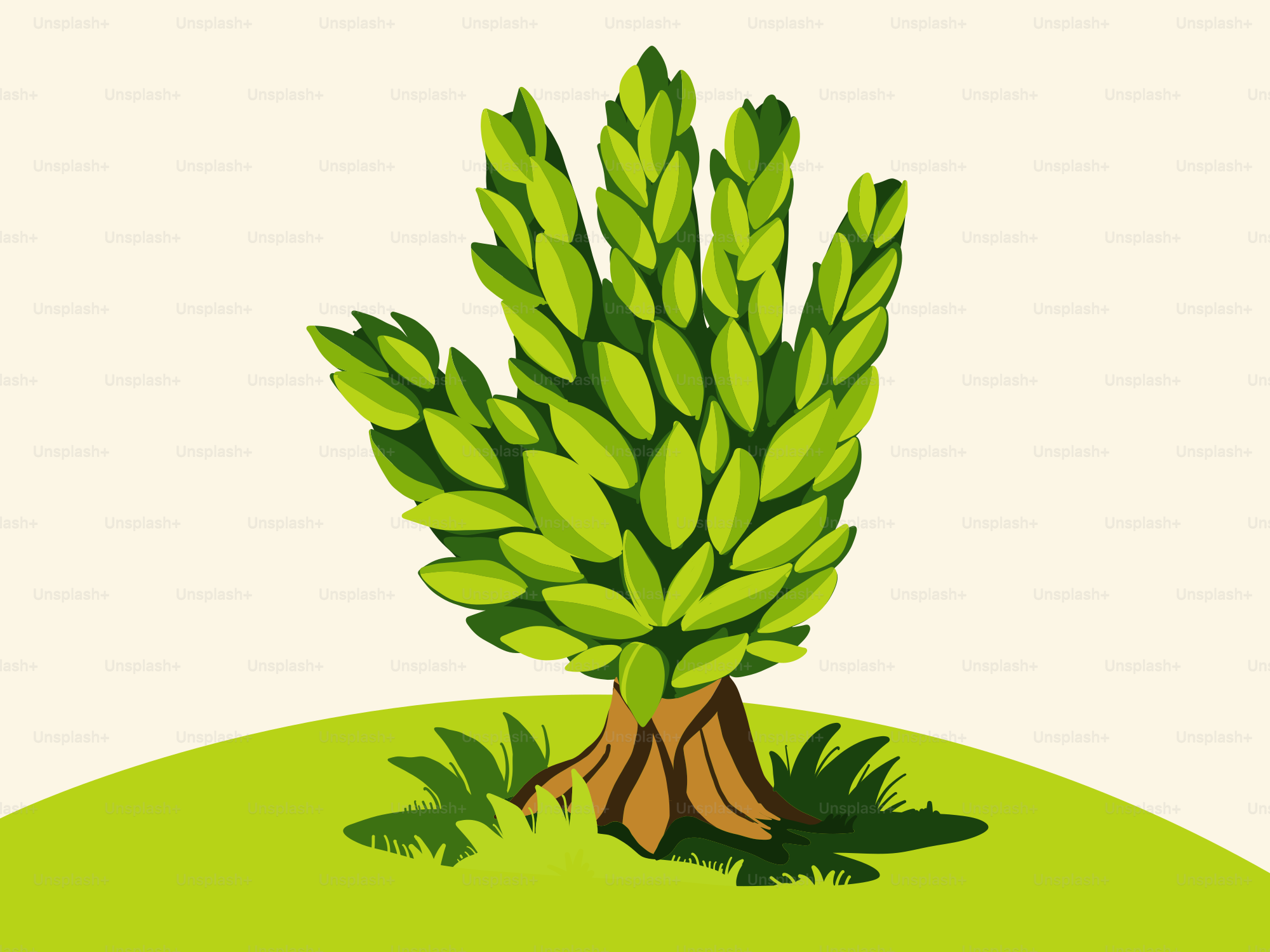 Un árbol con forma de mano y hojas verdes