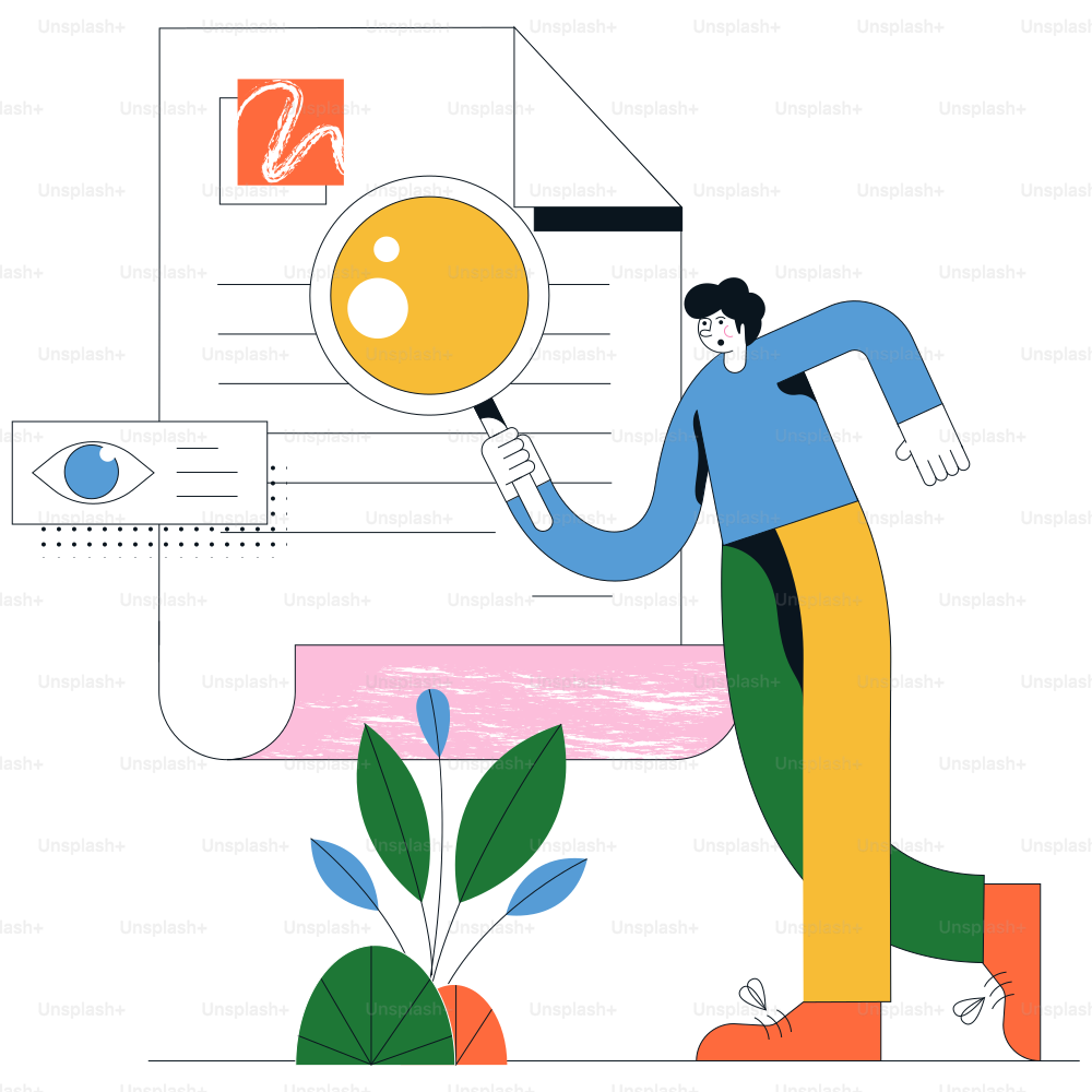 Man examines document with magnifying glass vector – Blue Image on Unsplash