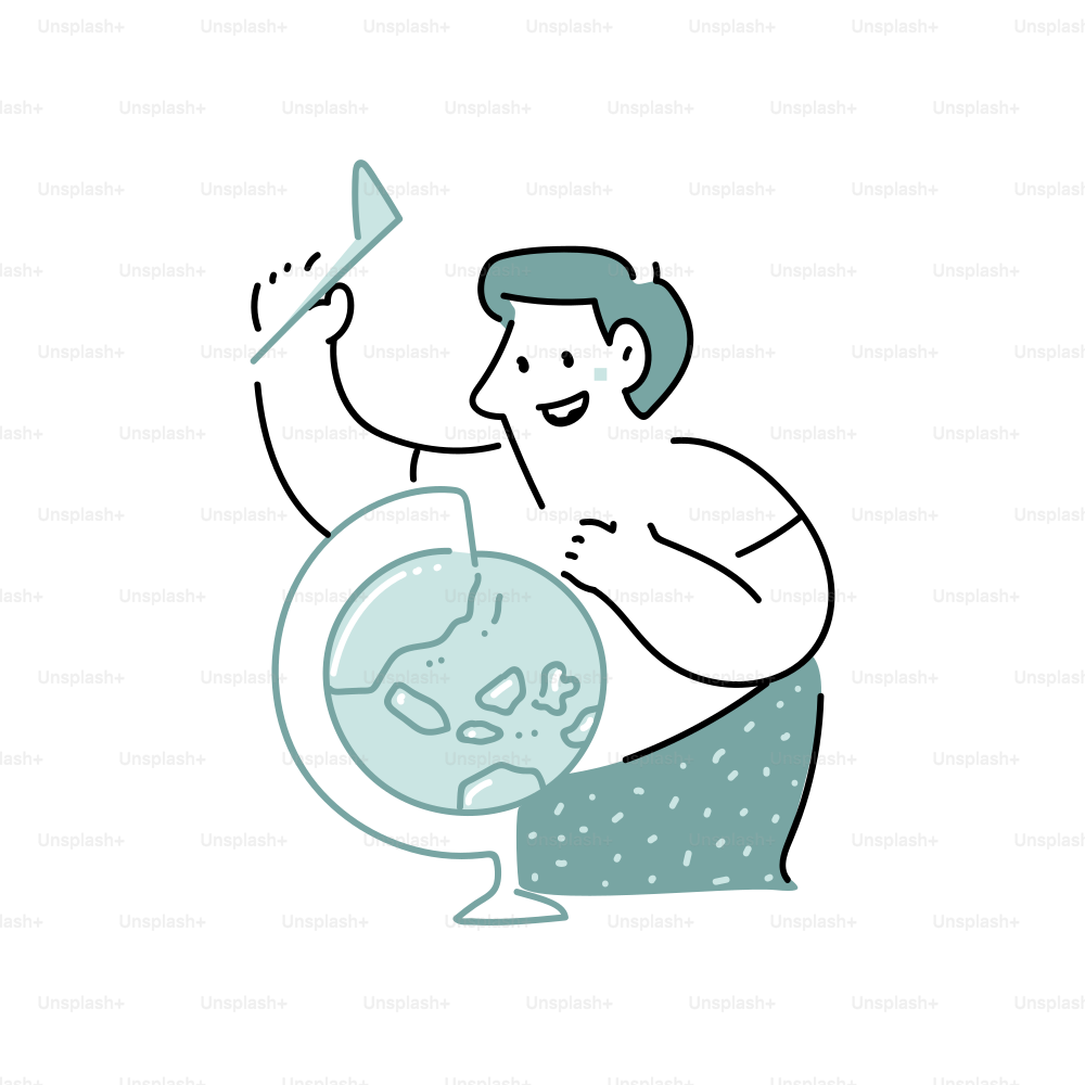 Man placing pieces on a globe