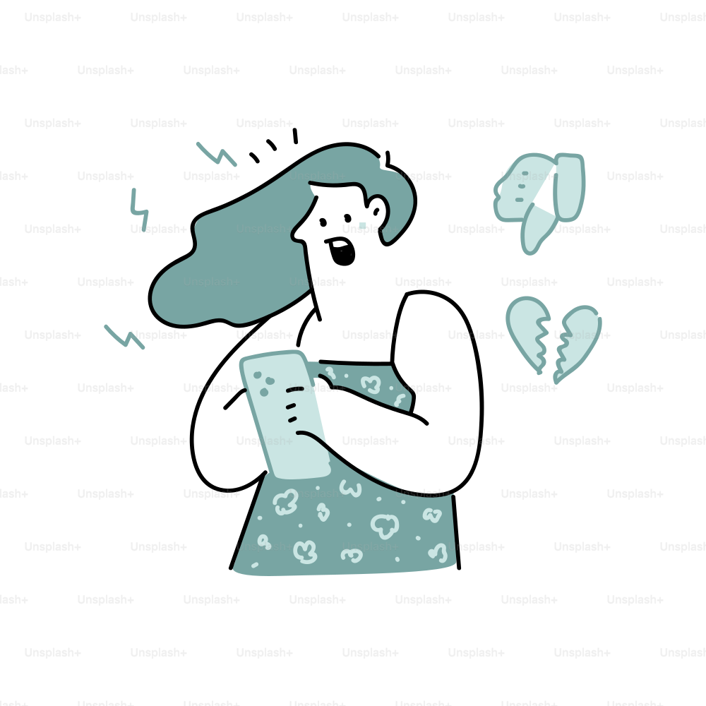 Woman reacting to bad news on her phone