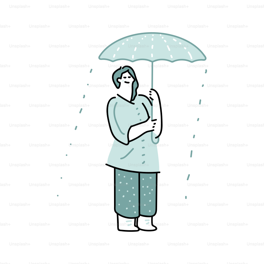A person holding an umbrella in the rain