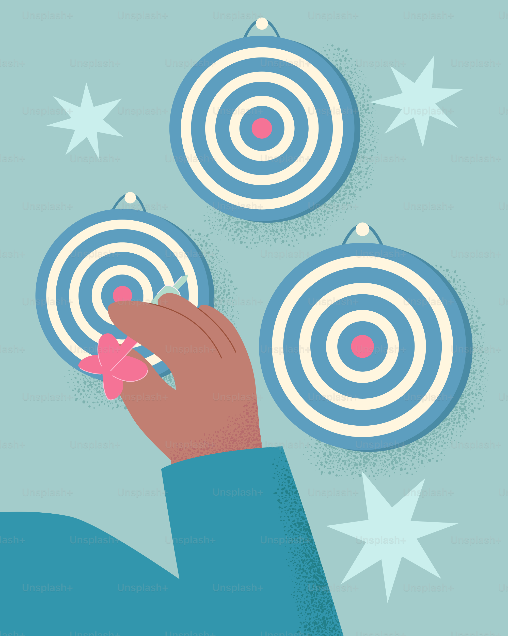 Segurando um dardo mirando em alvos