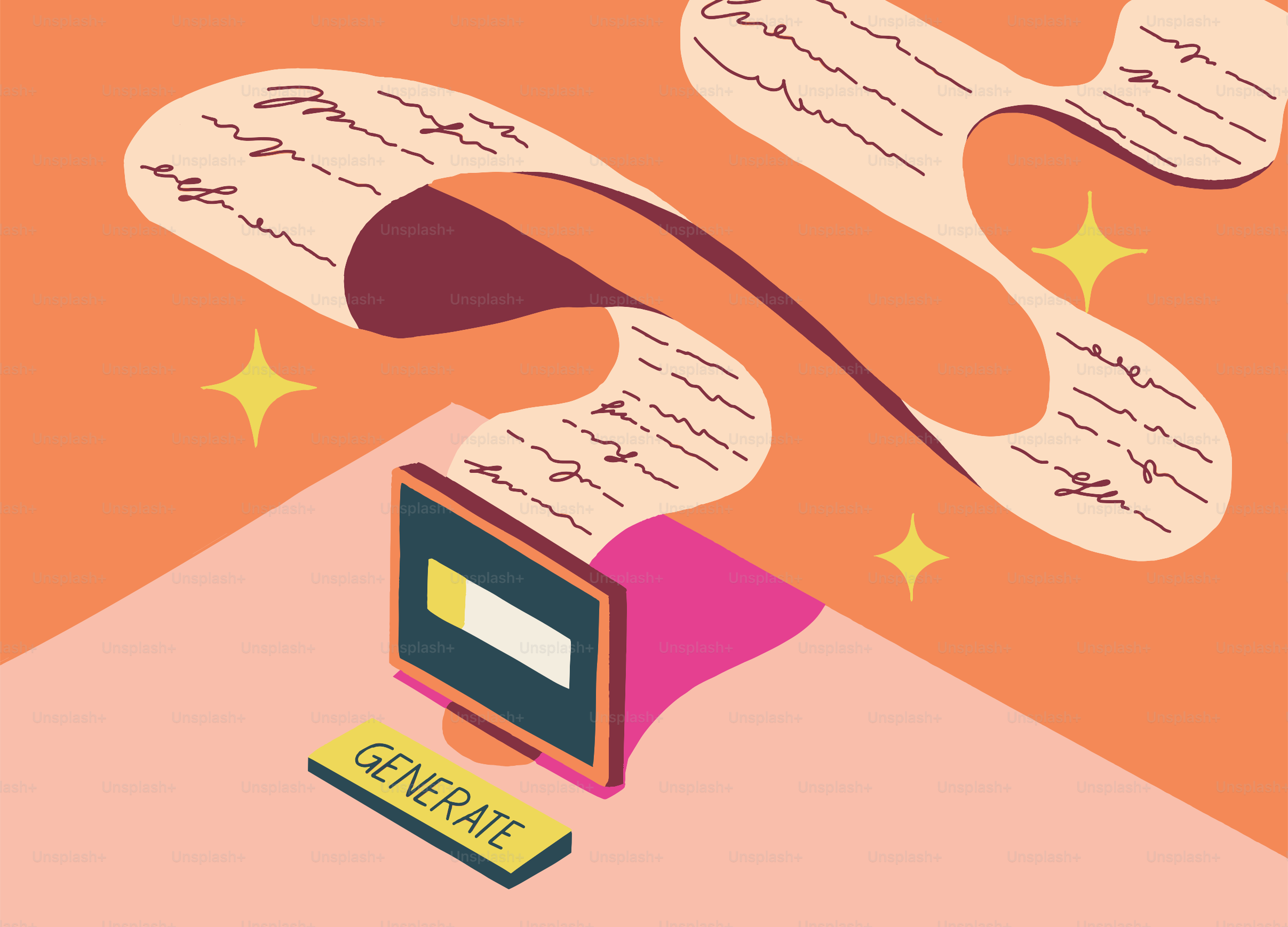 Écran d’ordinateur générant un long défilement de texte