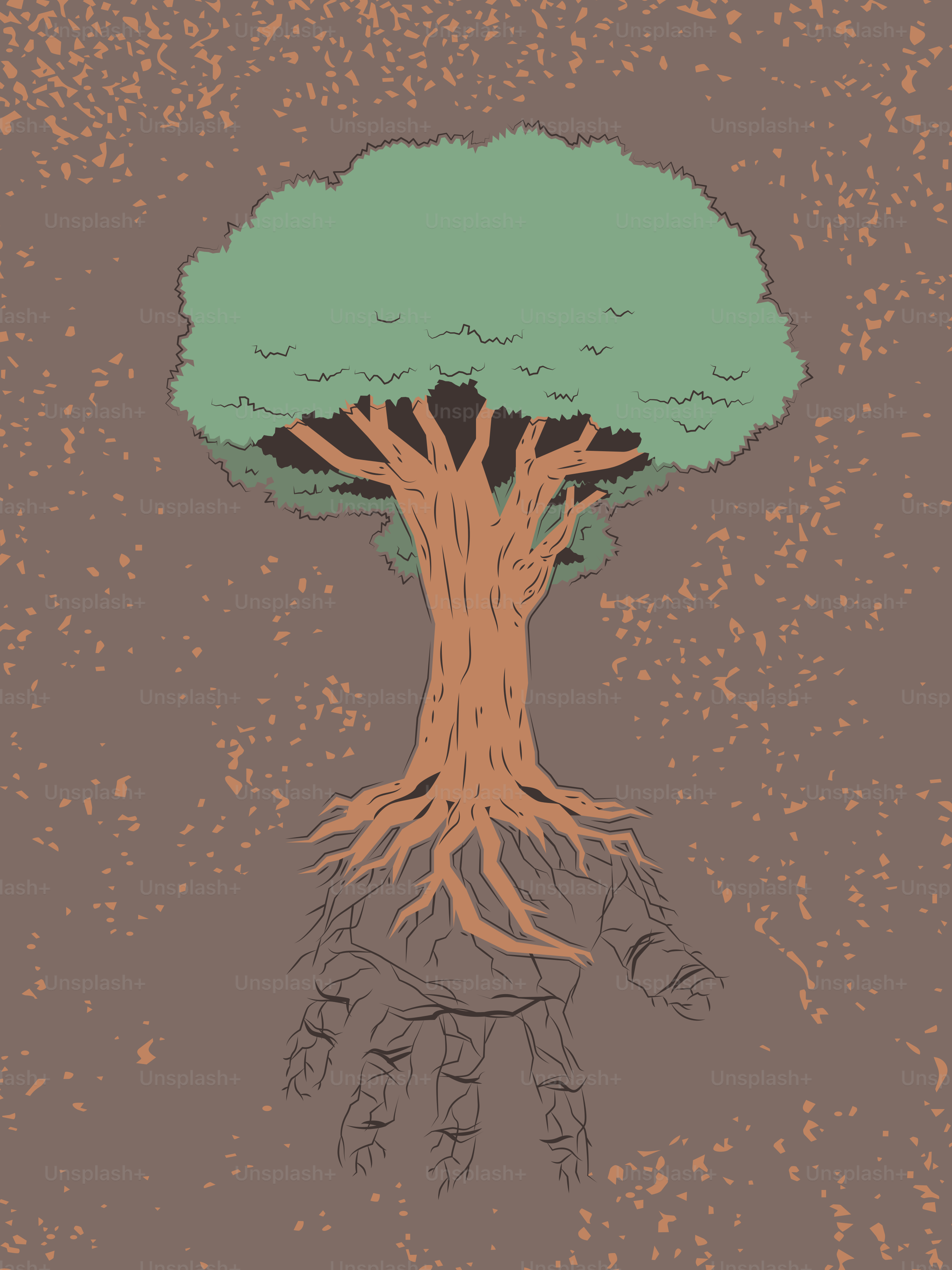 Baum wächst aus einer Hand im Boden