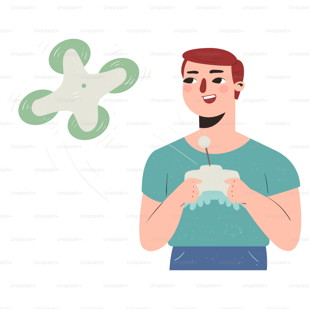 Man controlling a drone with a remote control