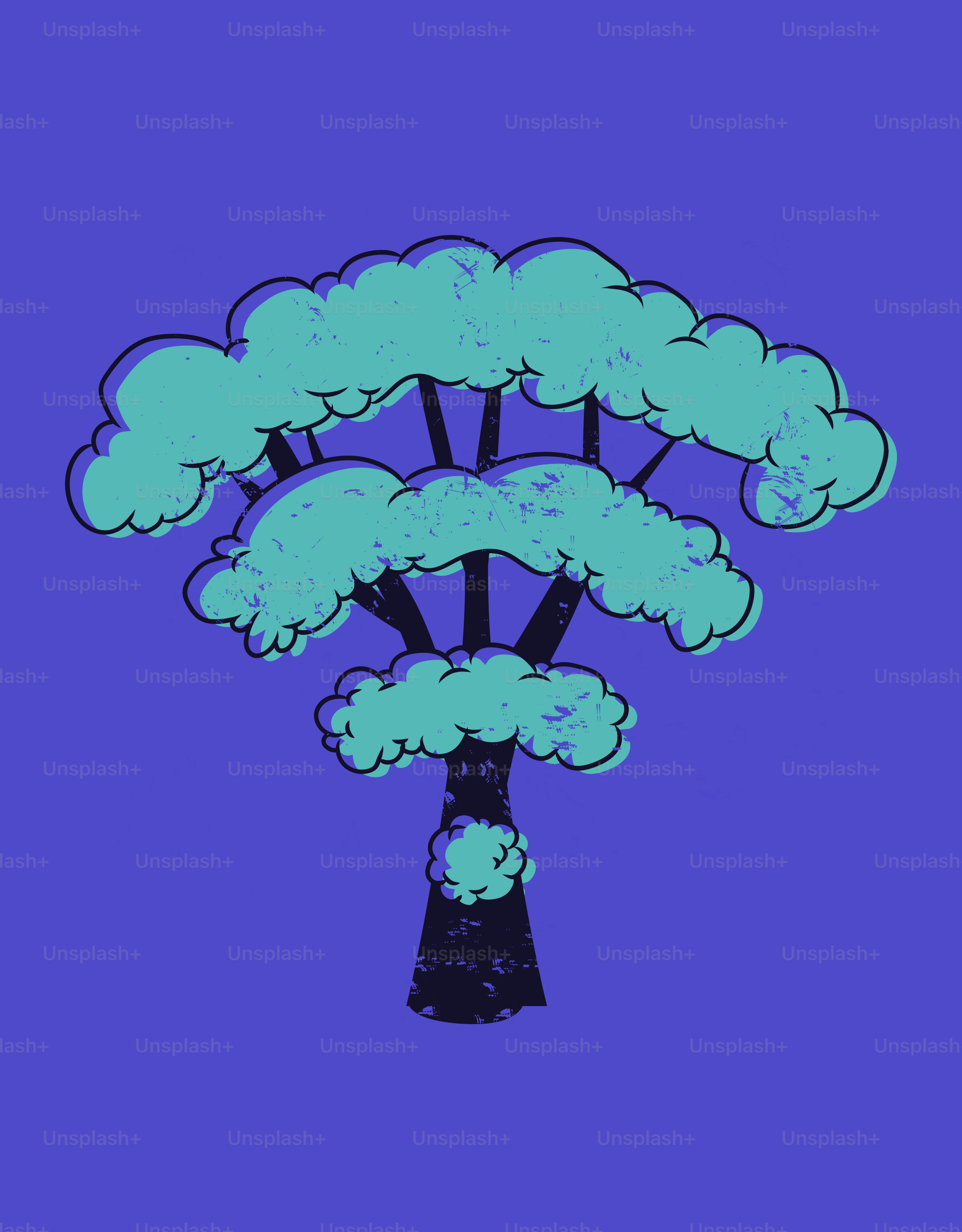 Un arbre stylisé ressemblant à un symbole wi-fi