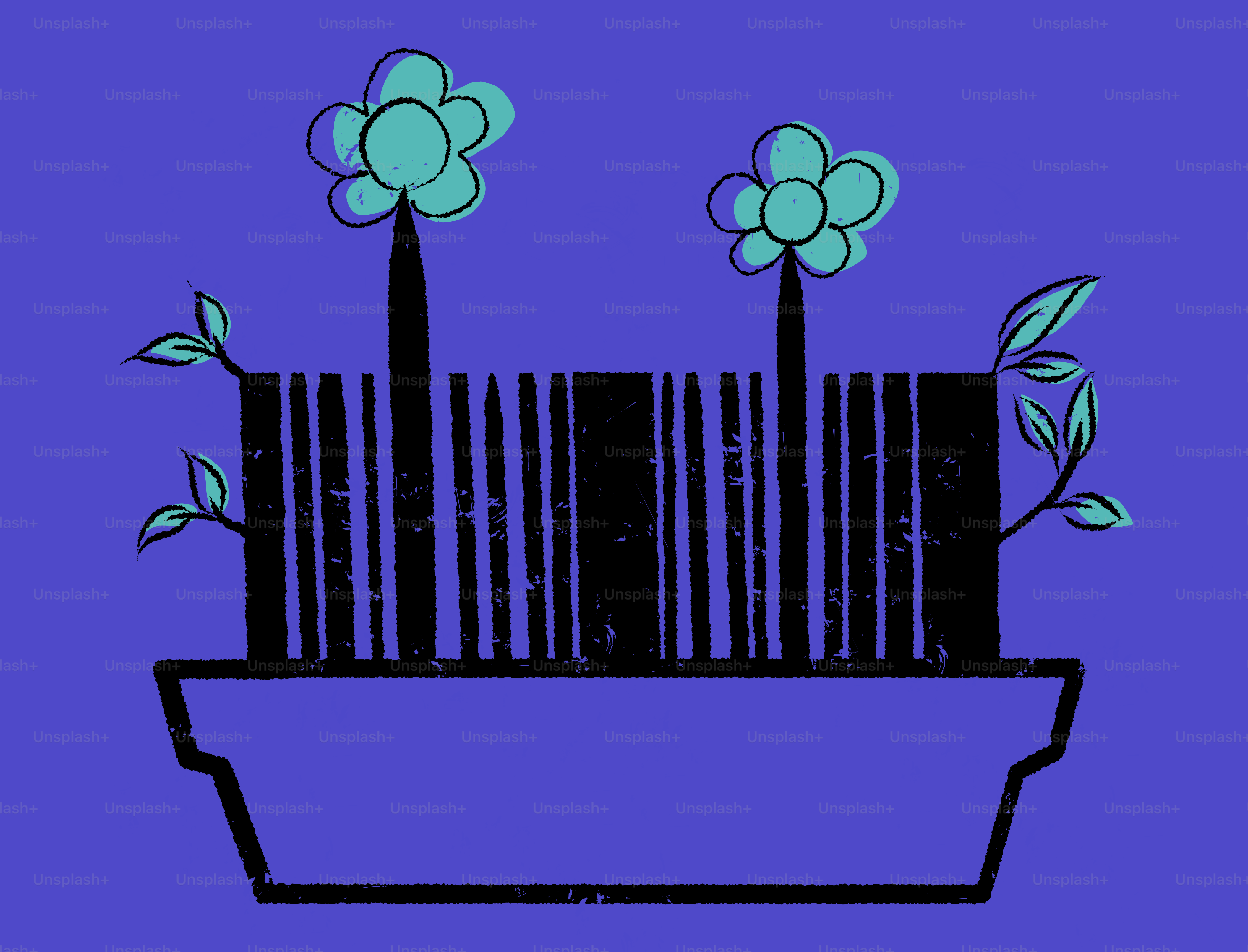 Des codes-barres faisant pousser des fleurs en pot