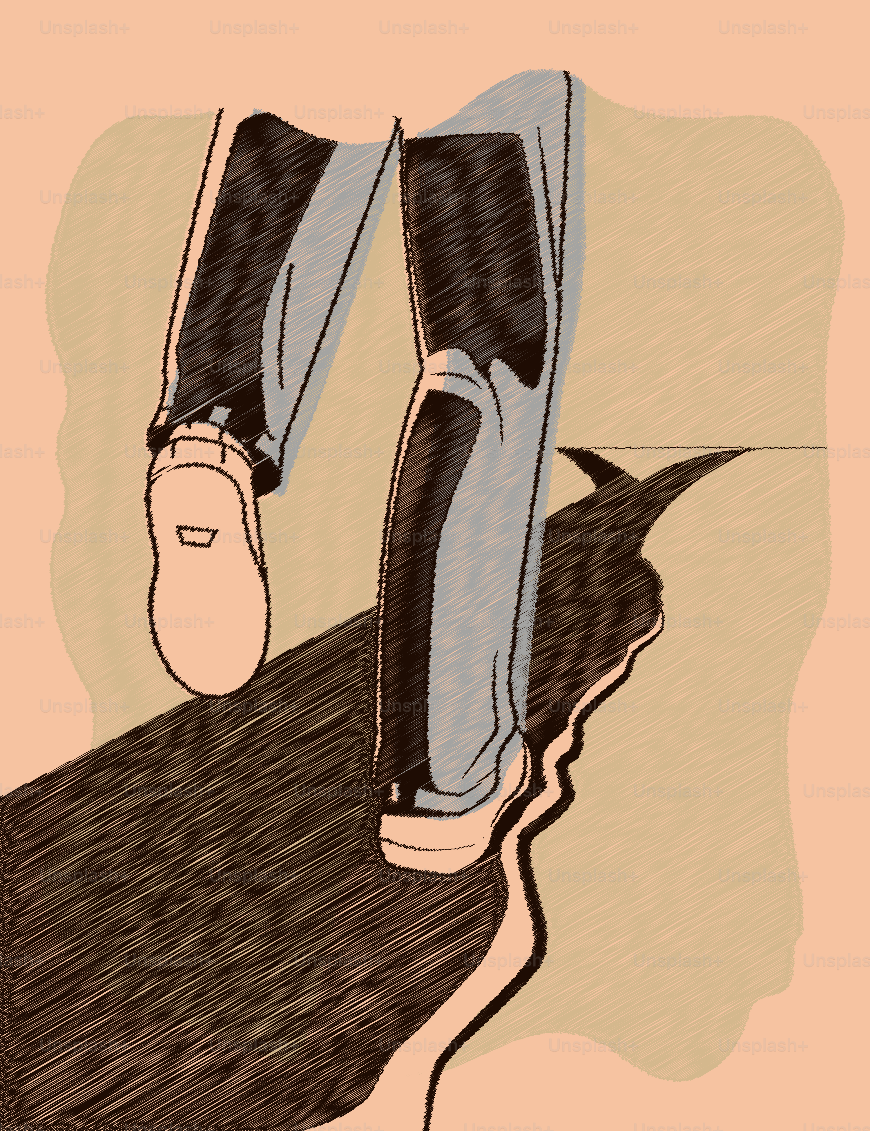 Les jambes d’une personne marchant vers le bord d’une falaise.