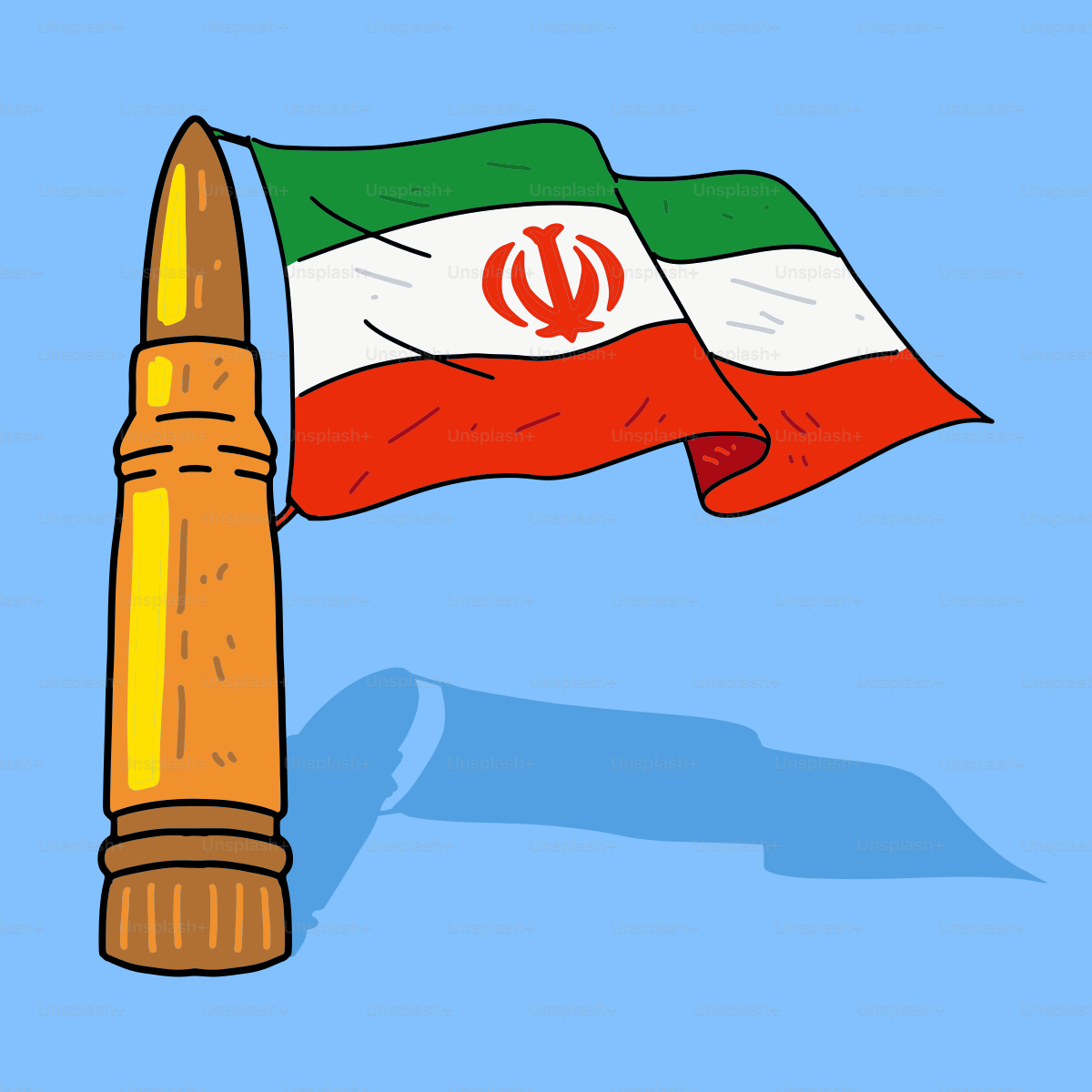 Bullet with the iranian flag waving