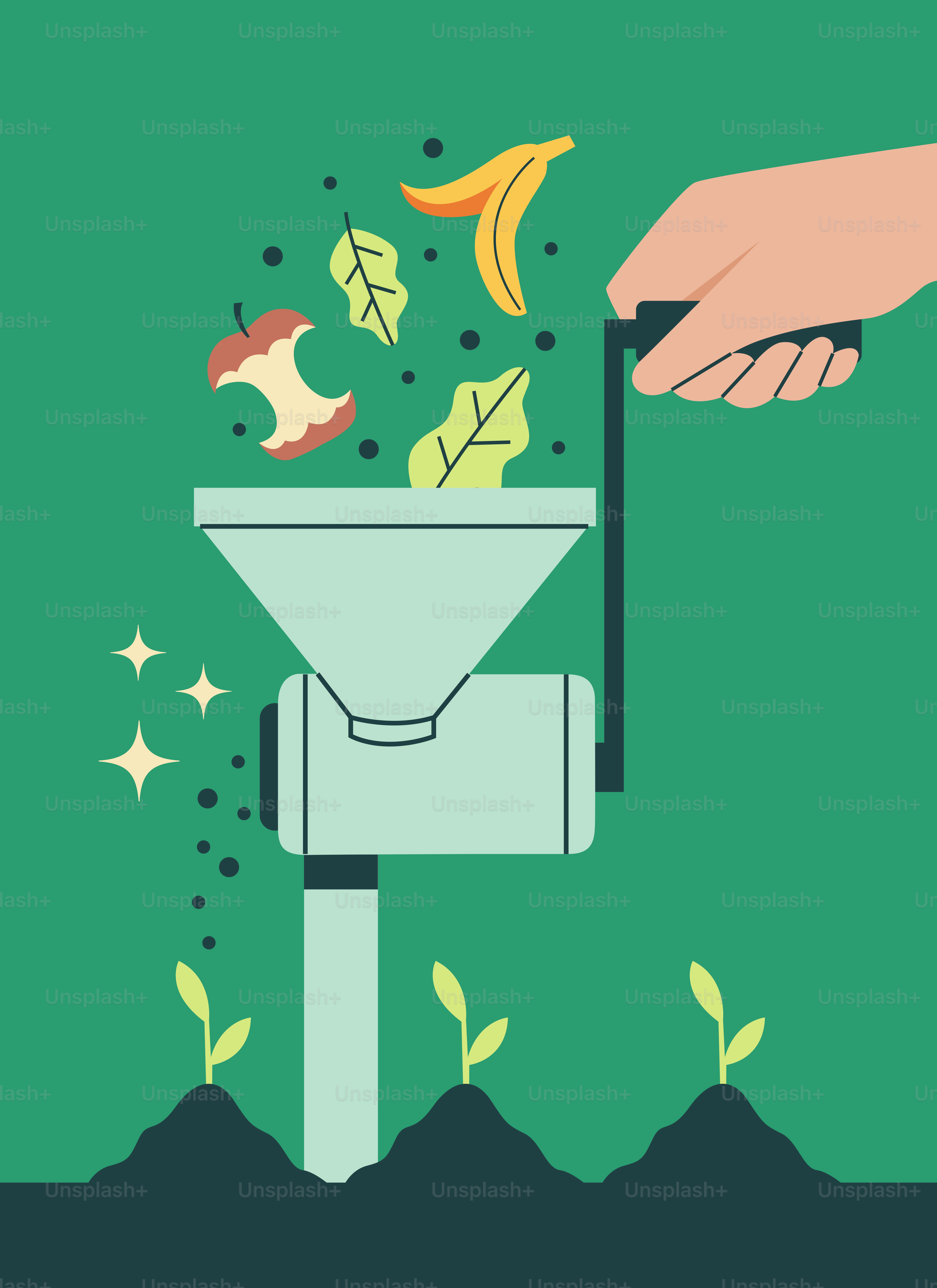 Aggiungere a mano gli avanzi alimentari a una macchina per il compostaggio