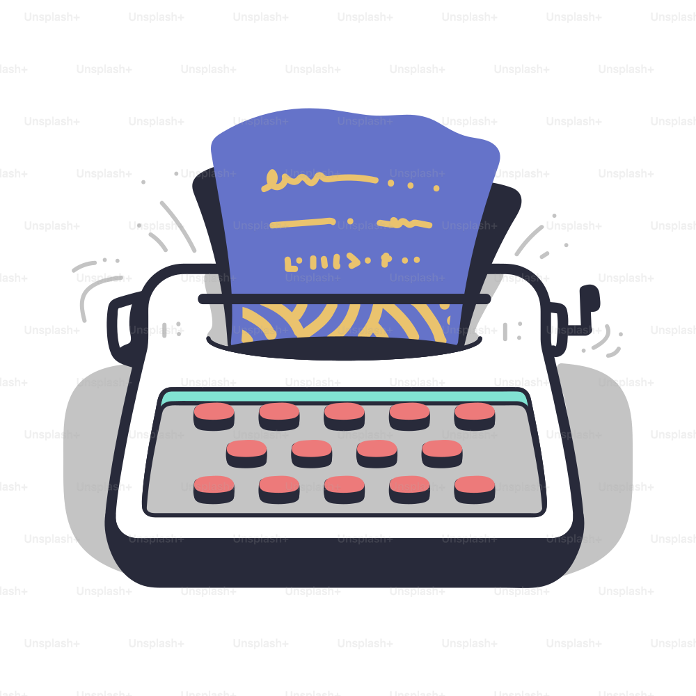Vintage typewriter with paper and text