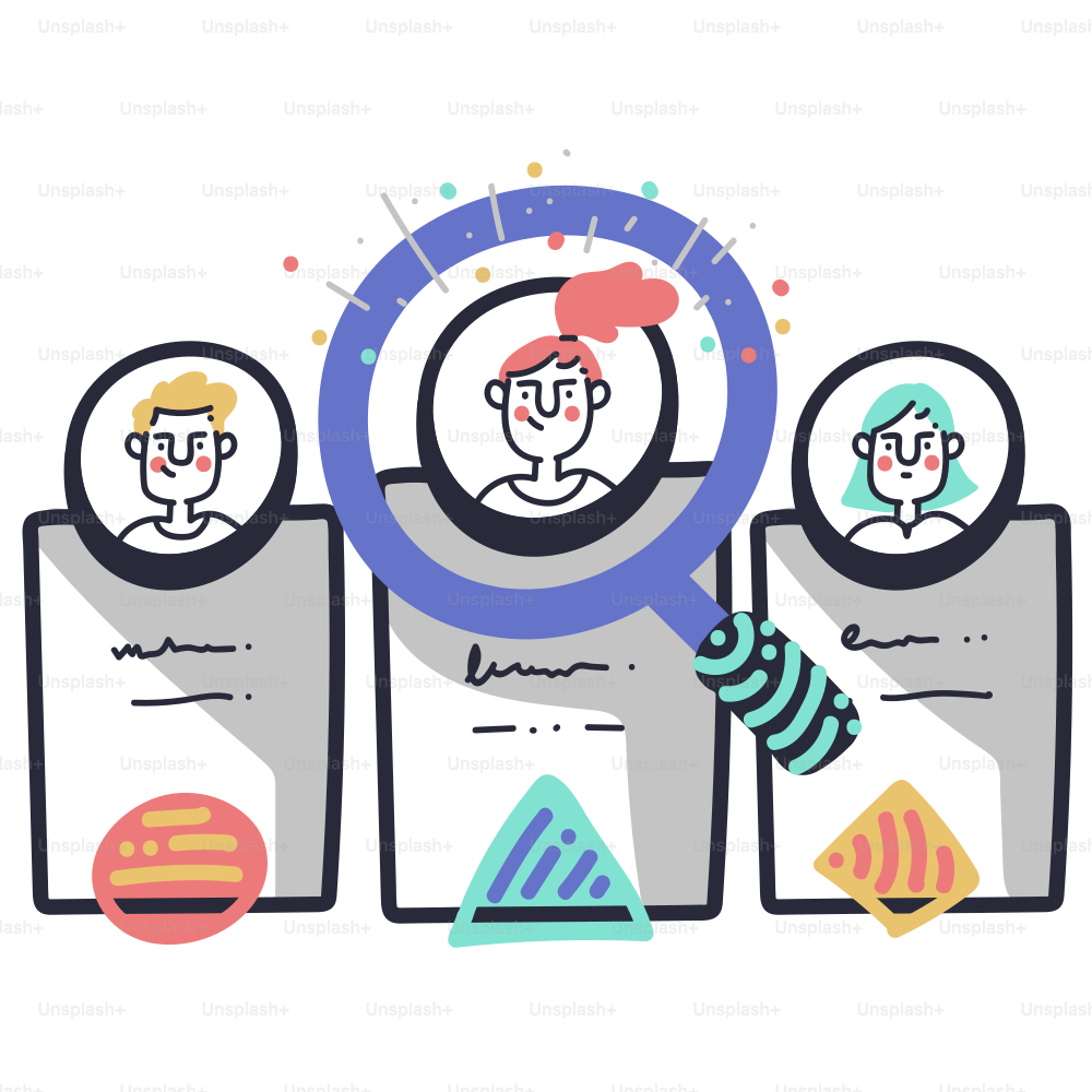 Lupa sobre el perfil de una persona