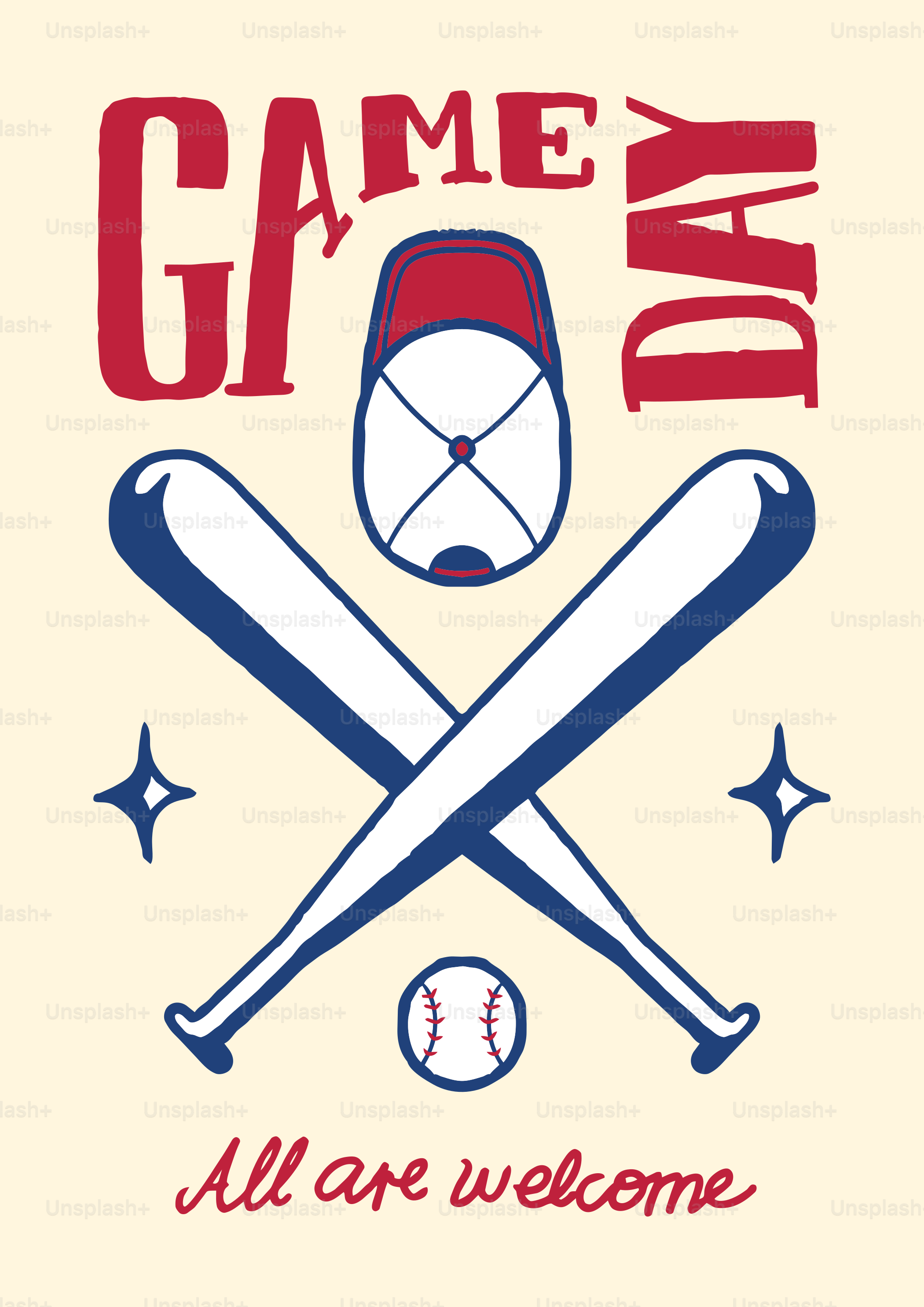 Game day with baseball bats, ball, and cap
