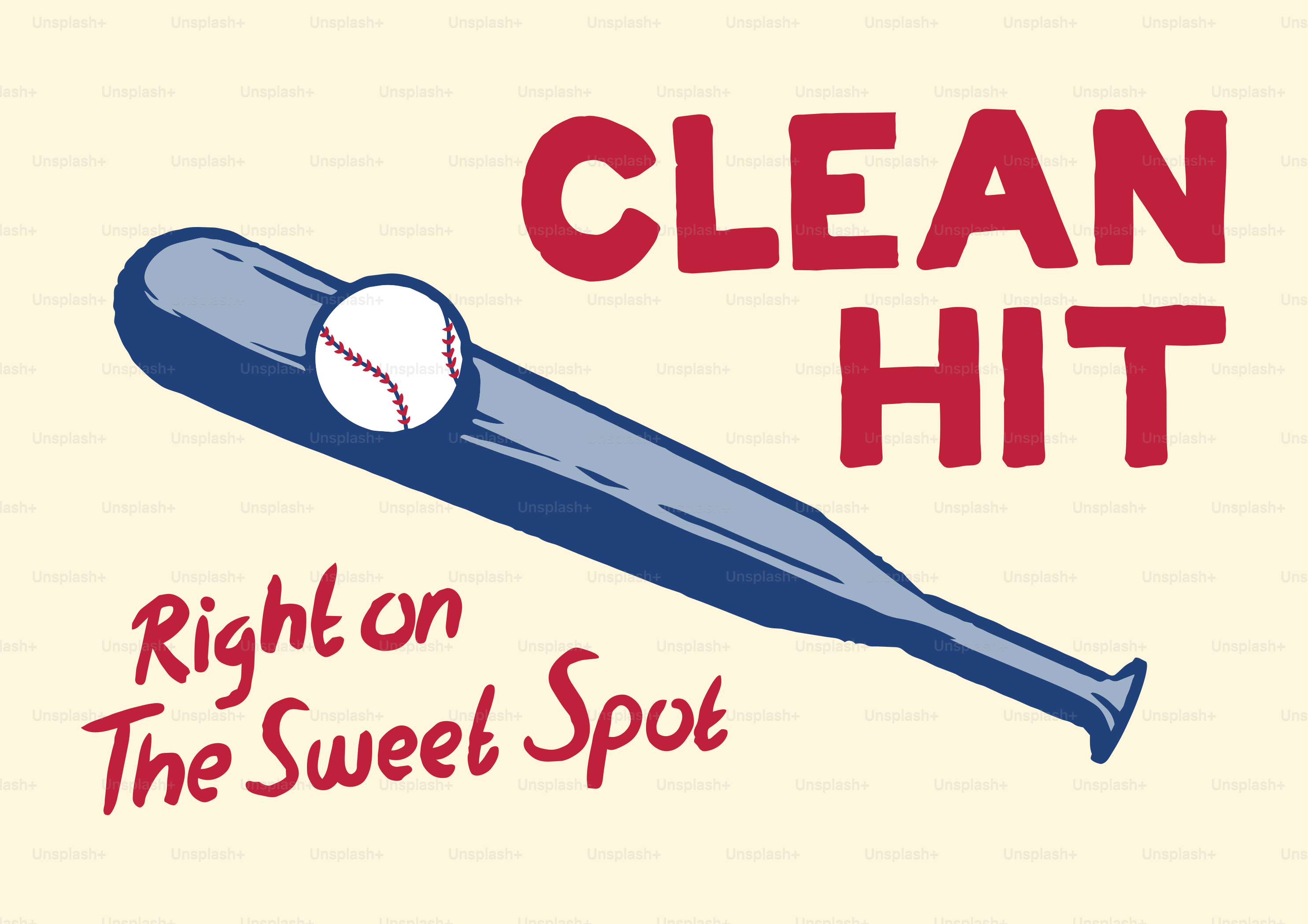 야구 방망이와 공, 텍스트 클린 히트