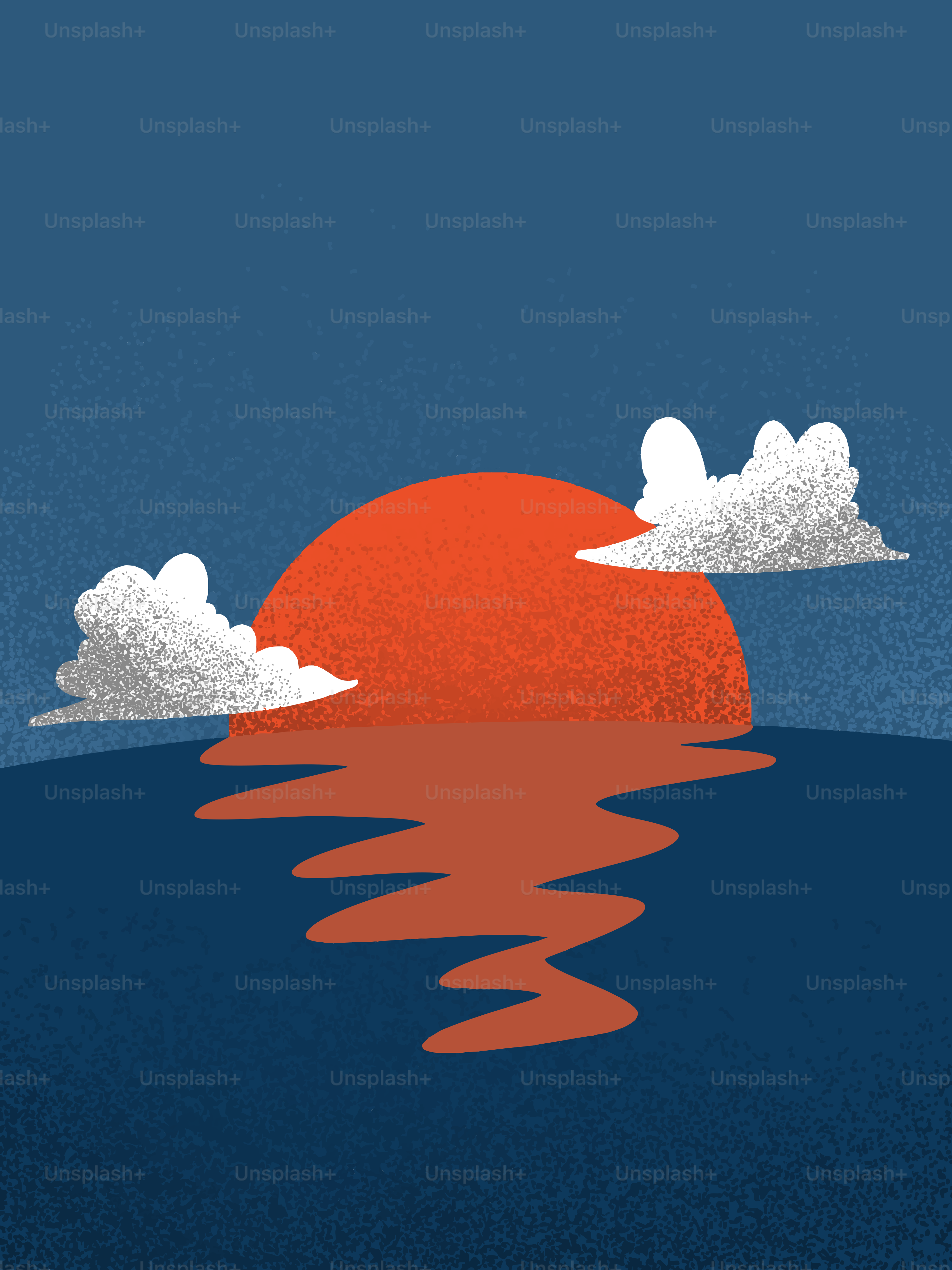 Un coucher de soleil vibrant sur un océan calme